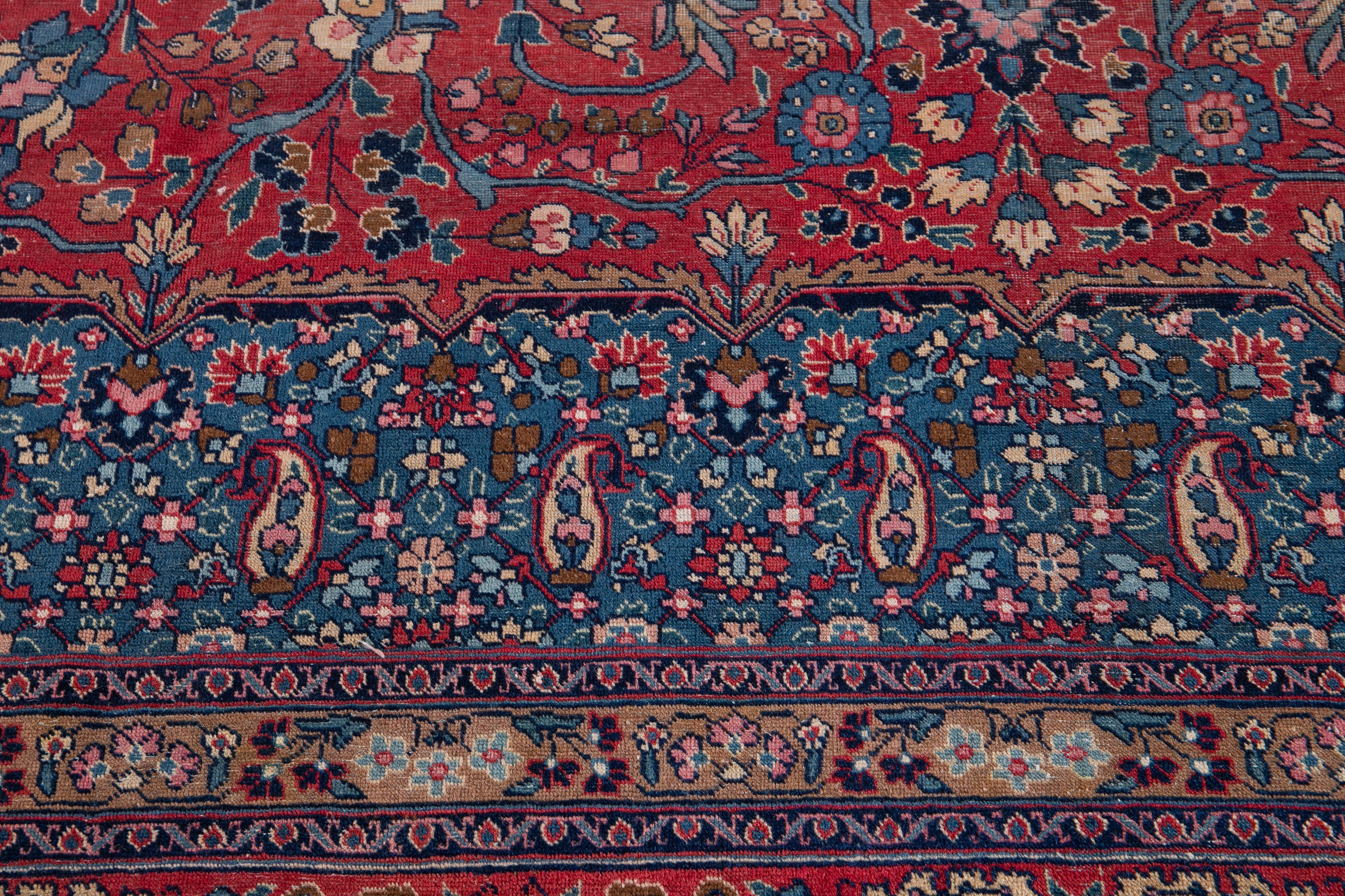 Early 20th Century Antique Tabriz Wool Rug For Sale 16