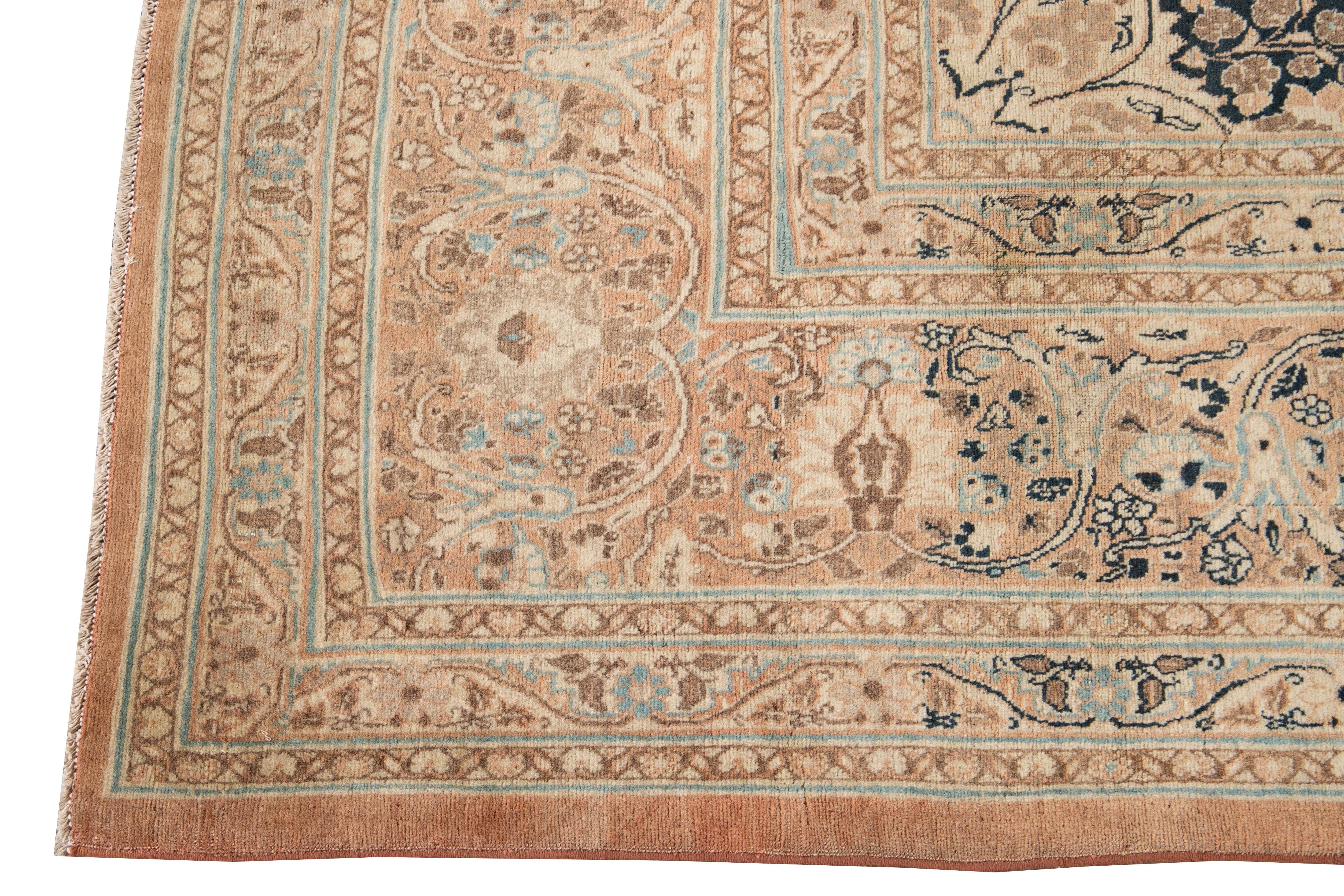 Persian Early 20th Century Antique Tabriz Wool Rug For Sale