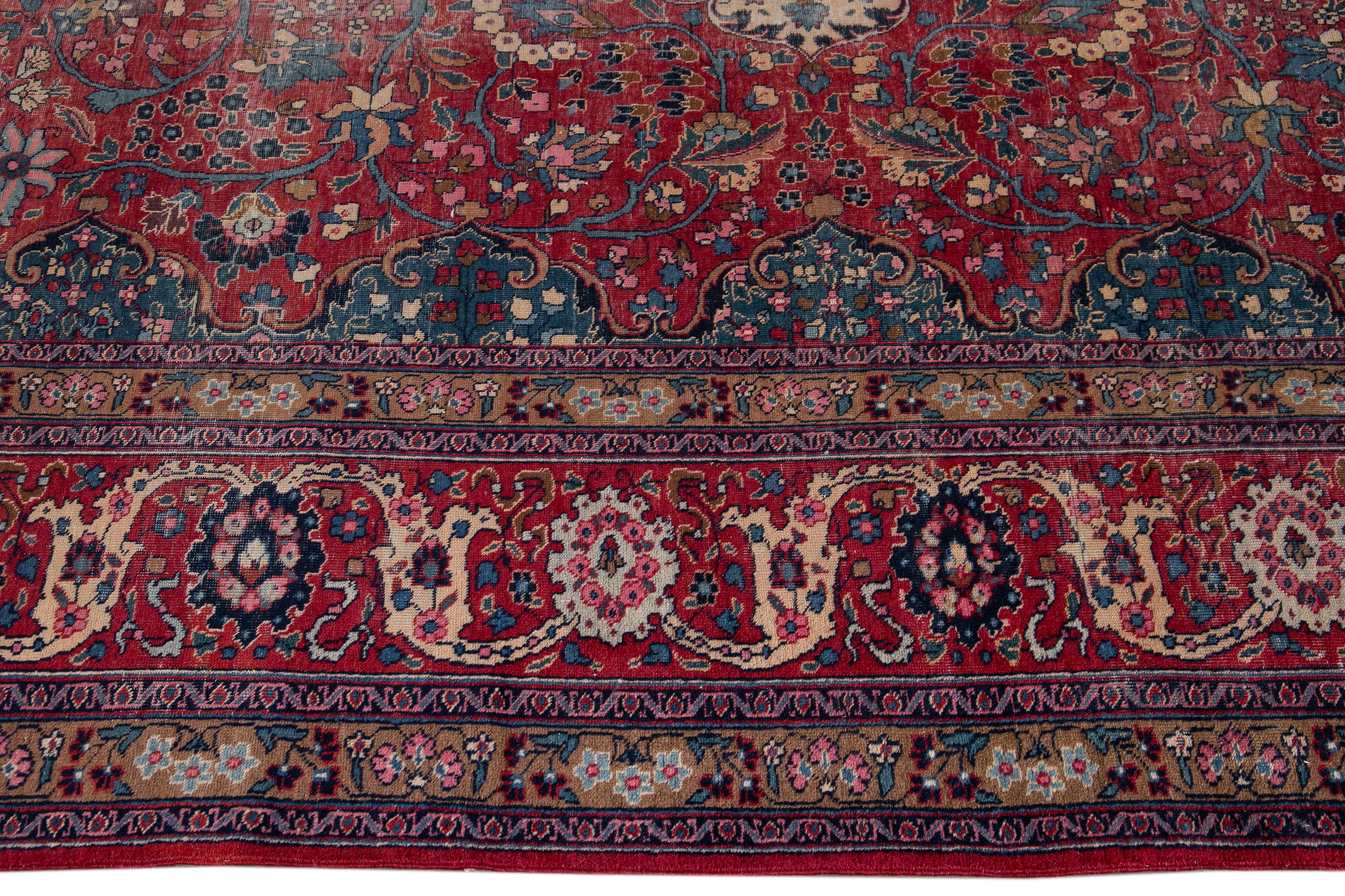 Early 20th Century Antique Tabriz Wool Rug For Sale 1