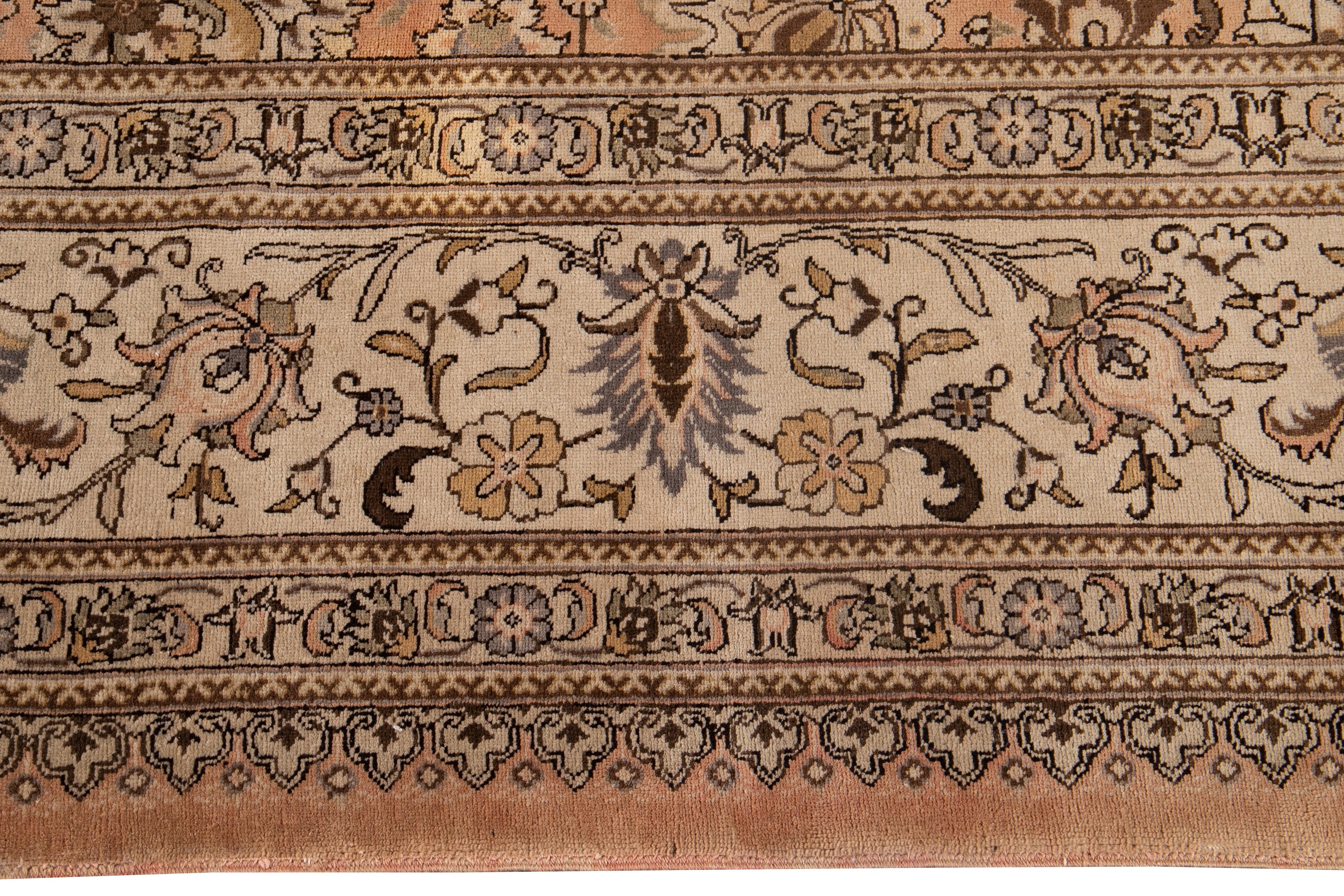 Early 20th Century Antique Tabriz Wool Rug In Excellent Condition For Sale In Norwalk, CT