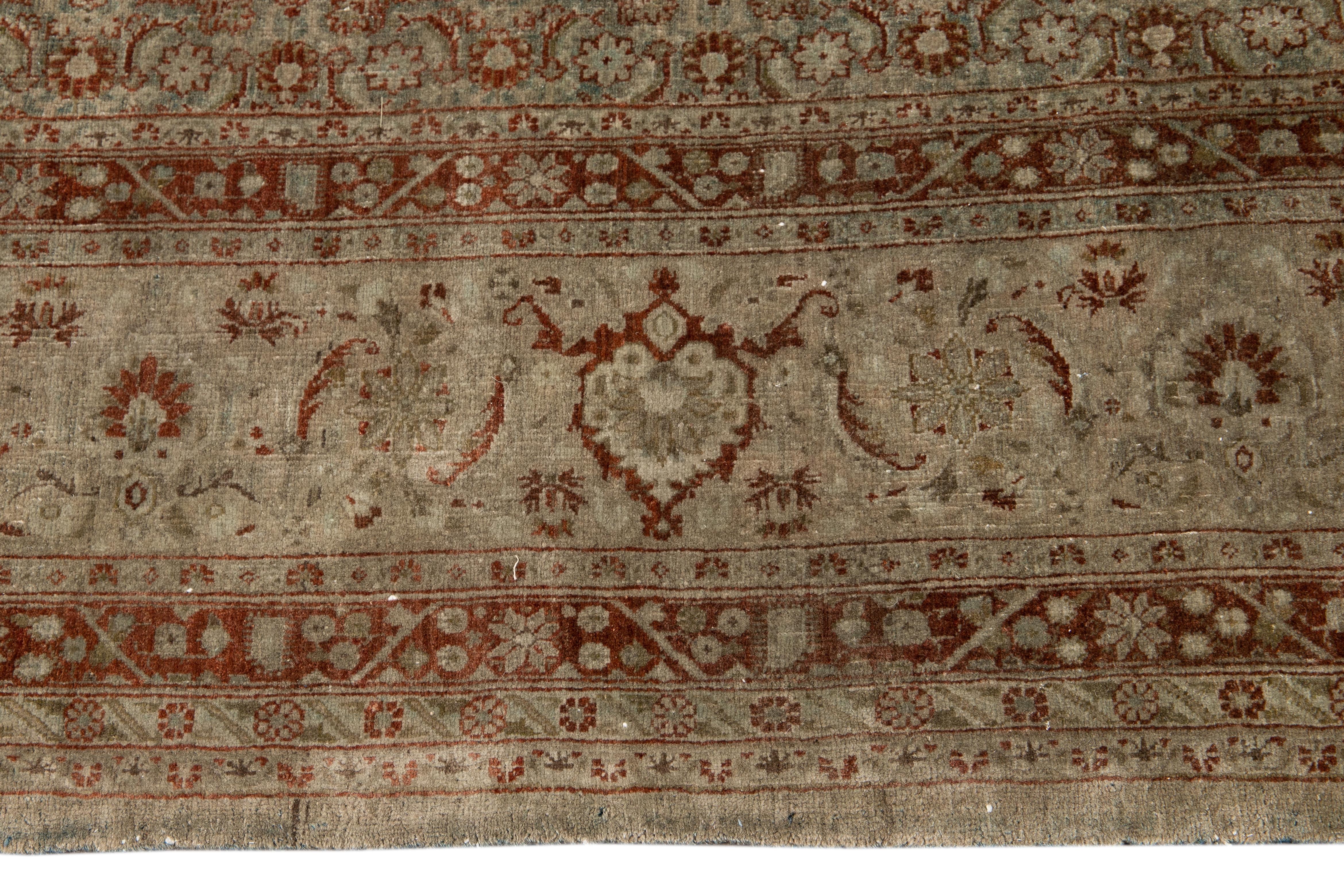 Early 20th Century Antique Tabriz Wool Rug In Good Condition For Sale In Norwalk, CT