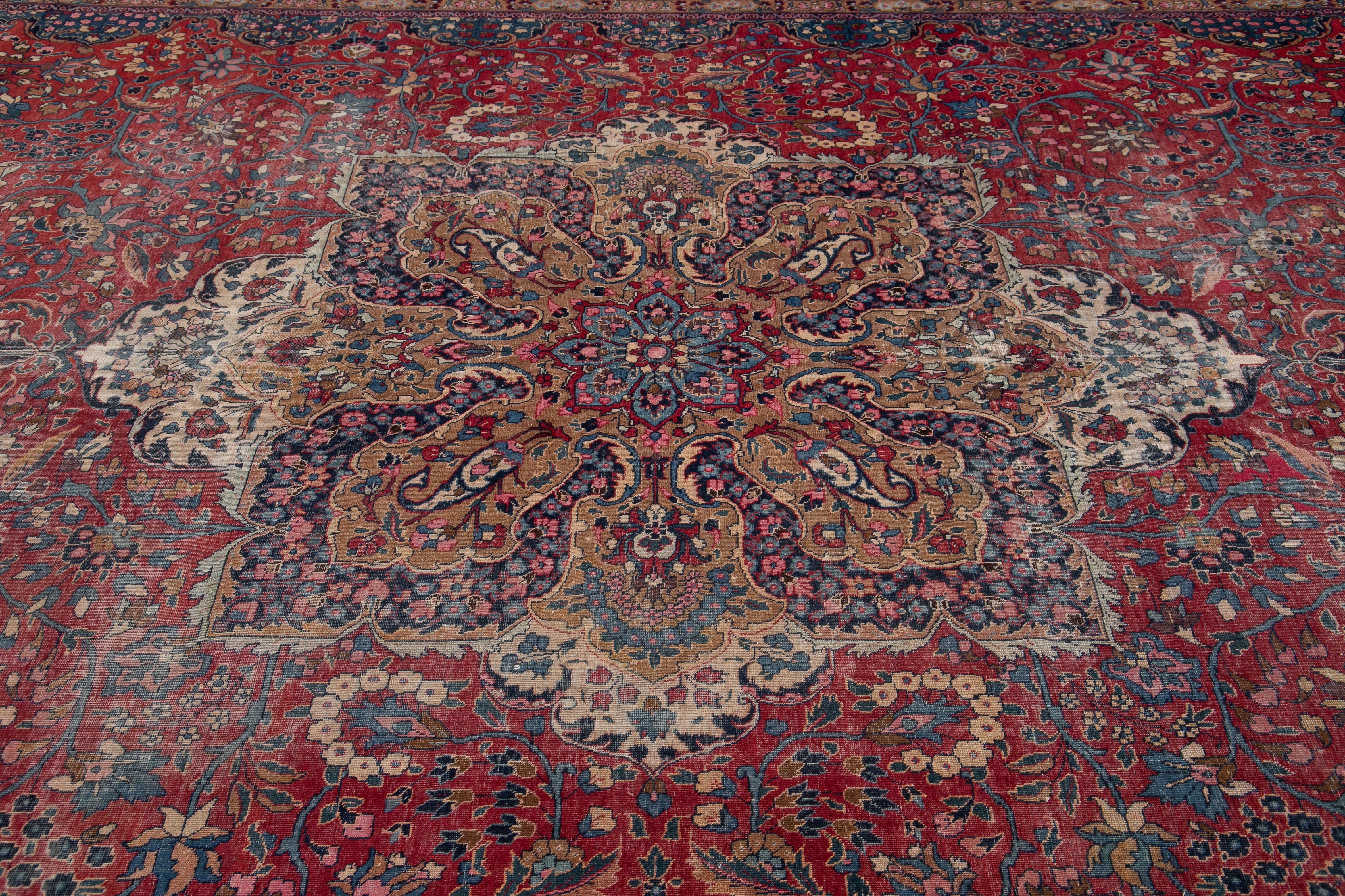 Early 20th Century Antique Tabriz Wool Rug For Sale 2