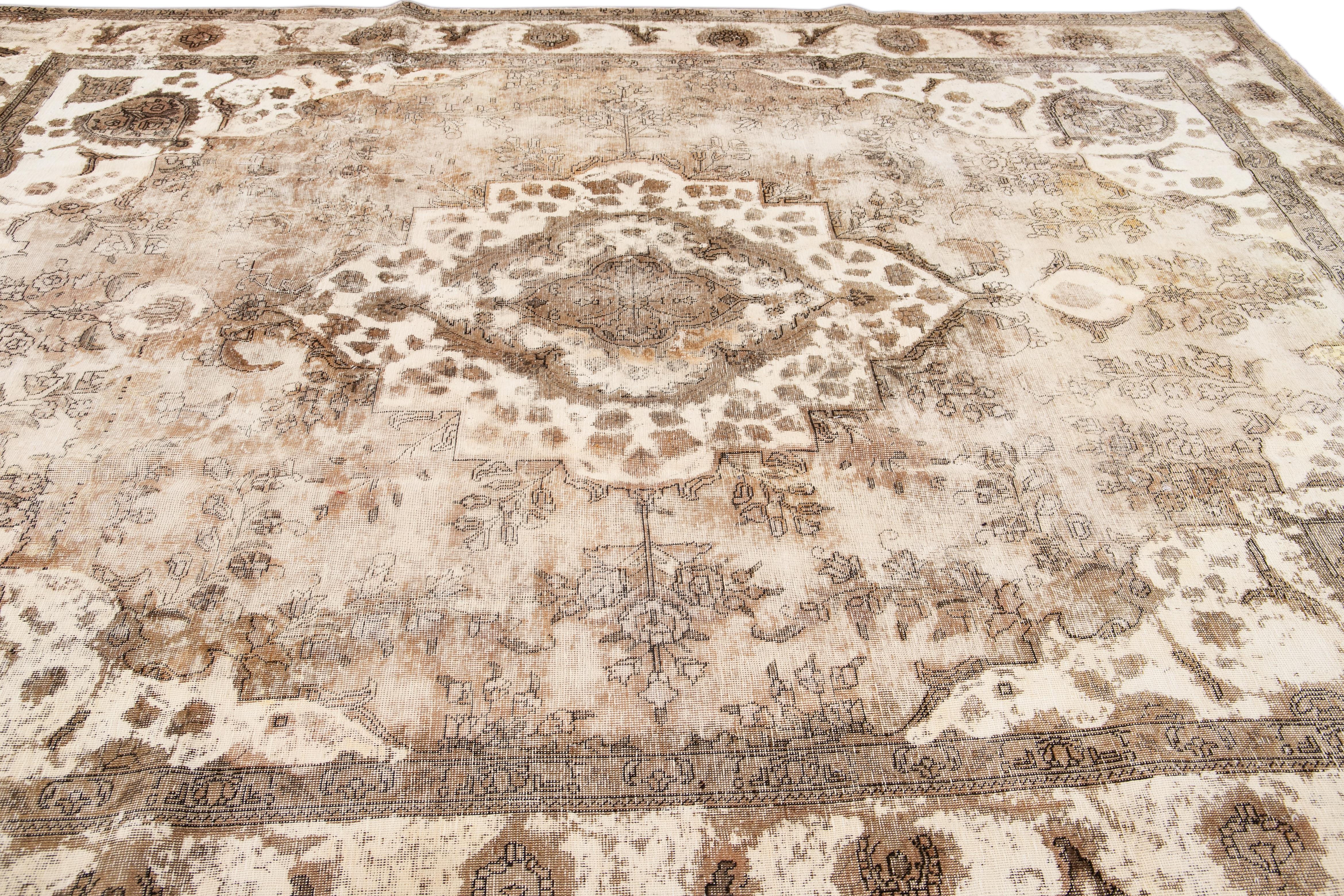 Early 20th Century Antique Tabriz Wool Rug For Sale 1