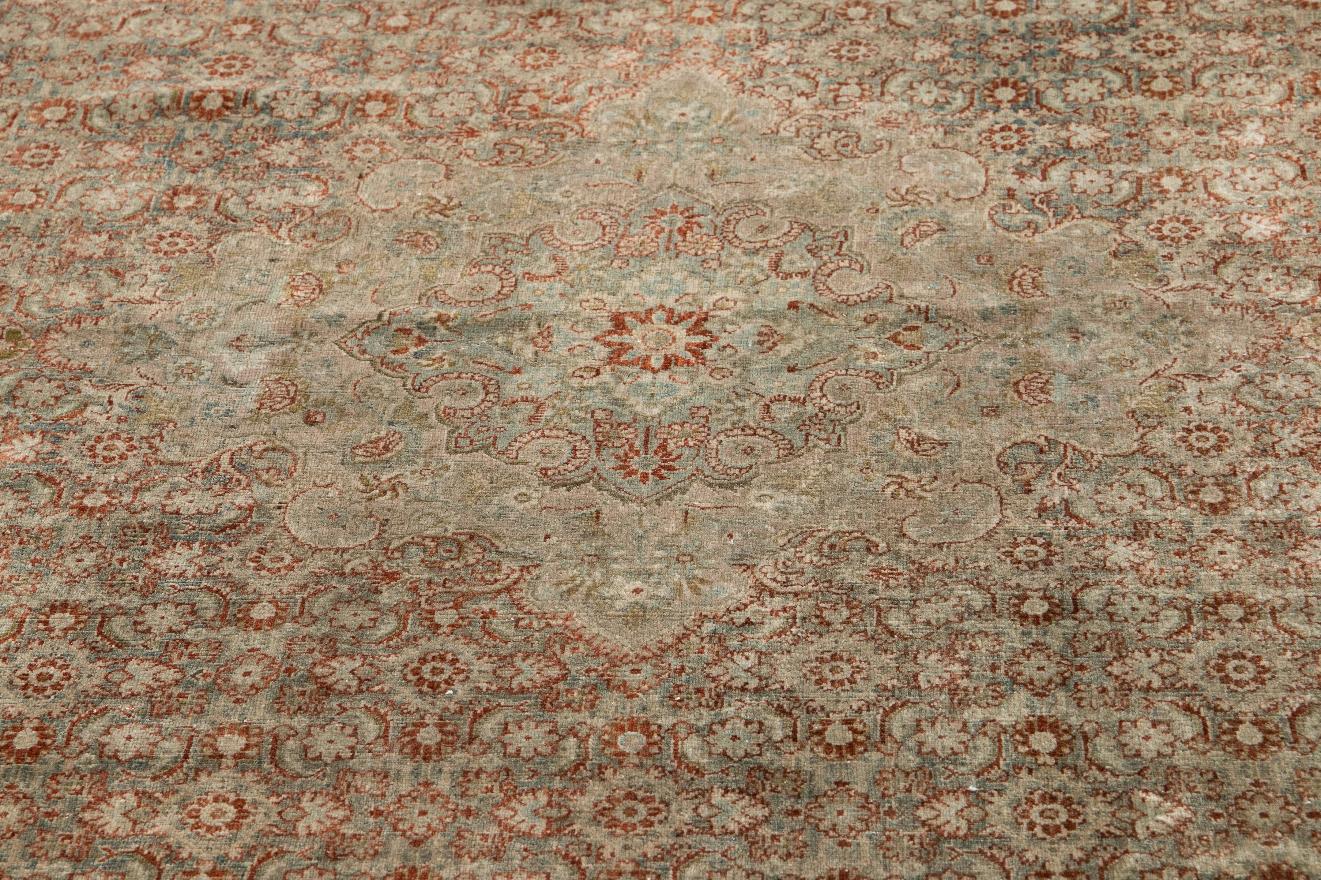 Early 20th Century Antique Tabriz Wool Rug For Sale 1