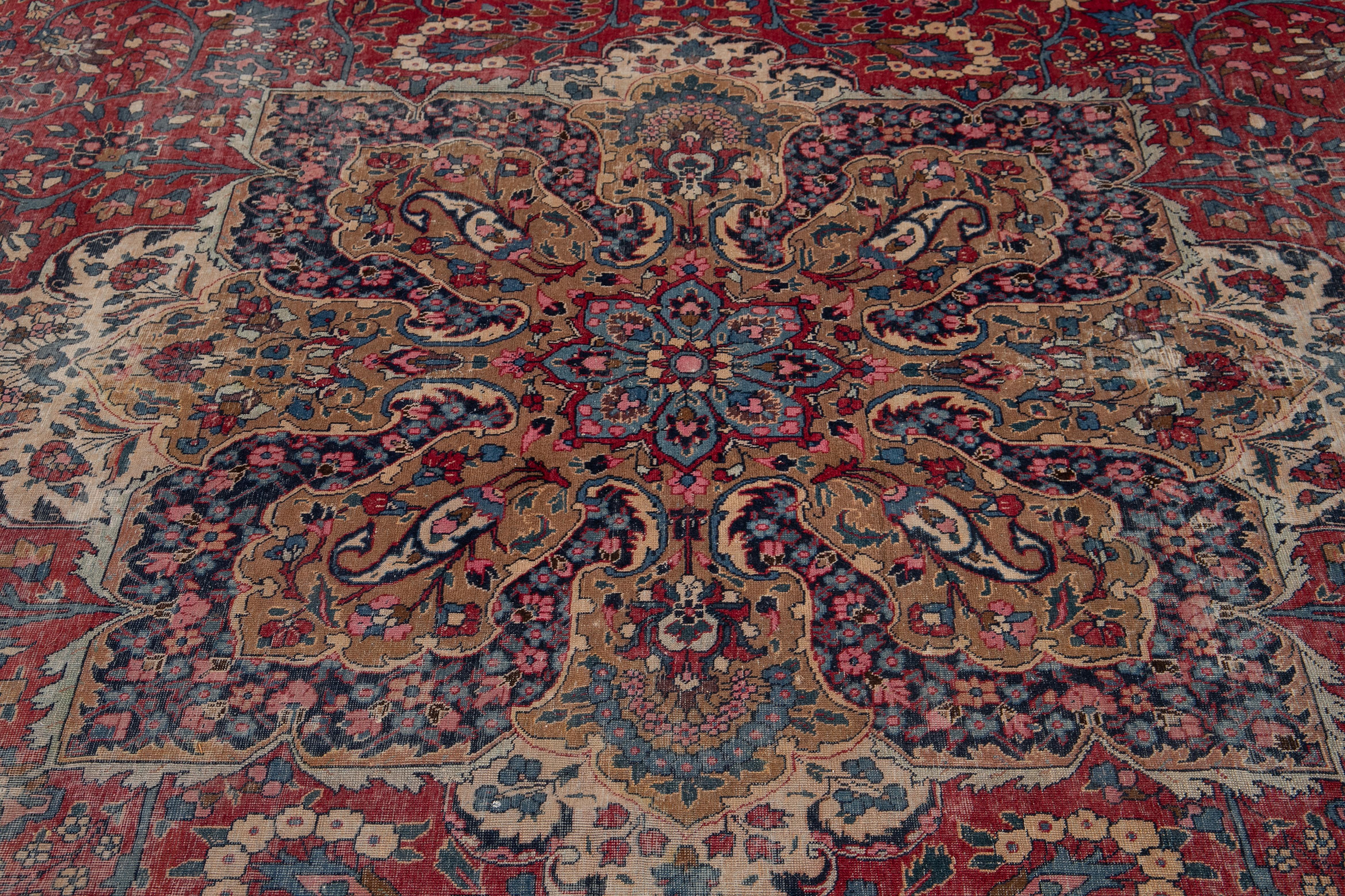 Early 20th Century Antique Tabriz Wool Rug For Sale 3