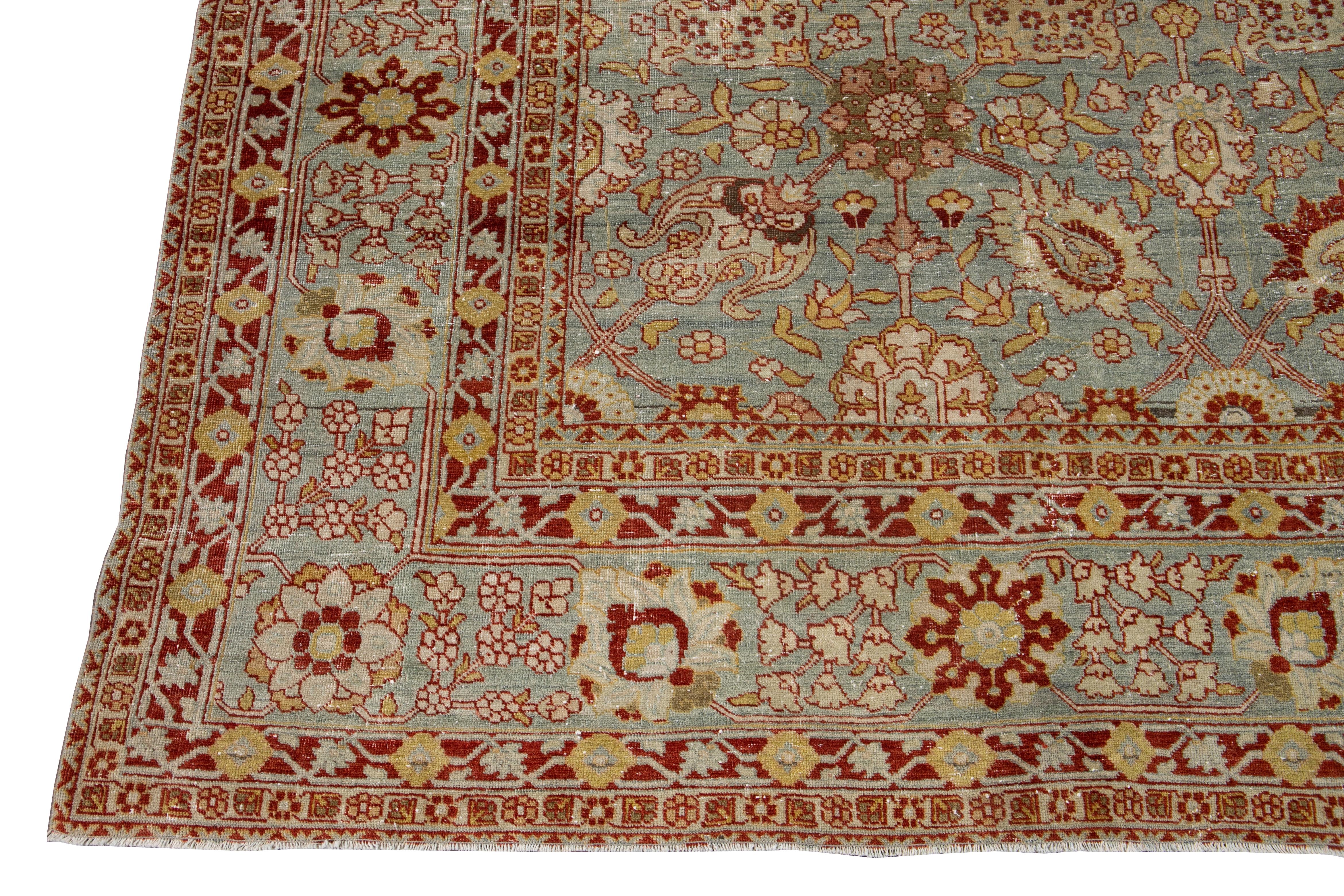 Early 20th Century Antique Tabriz Wool Rug For Sale 1