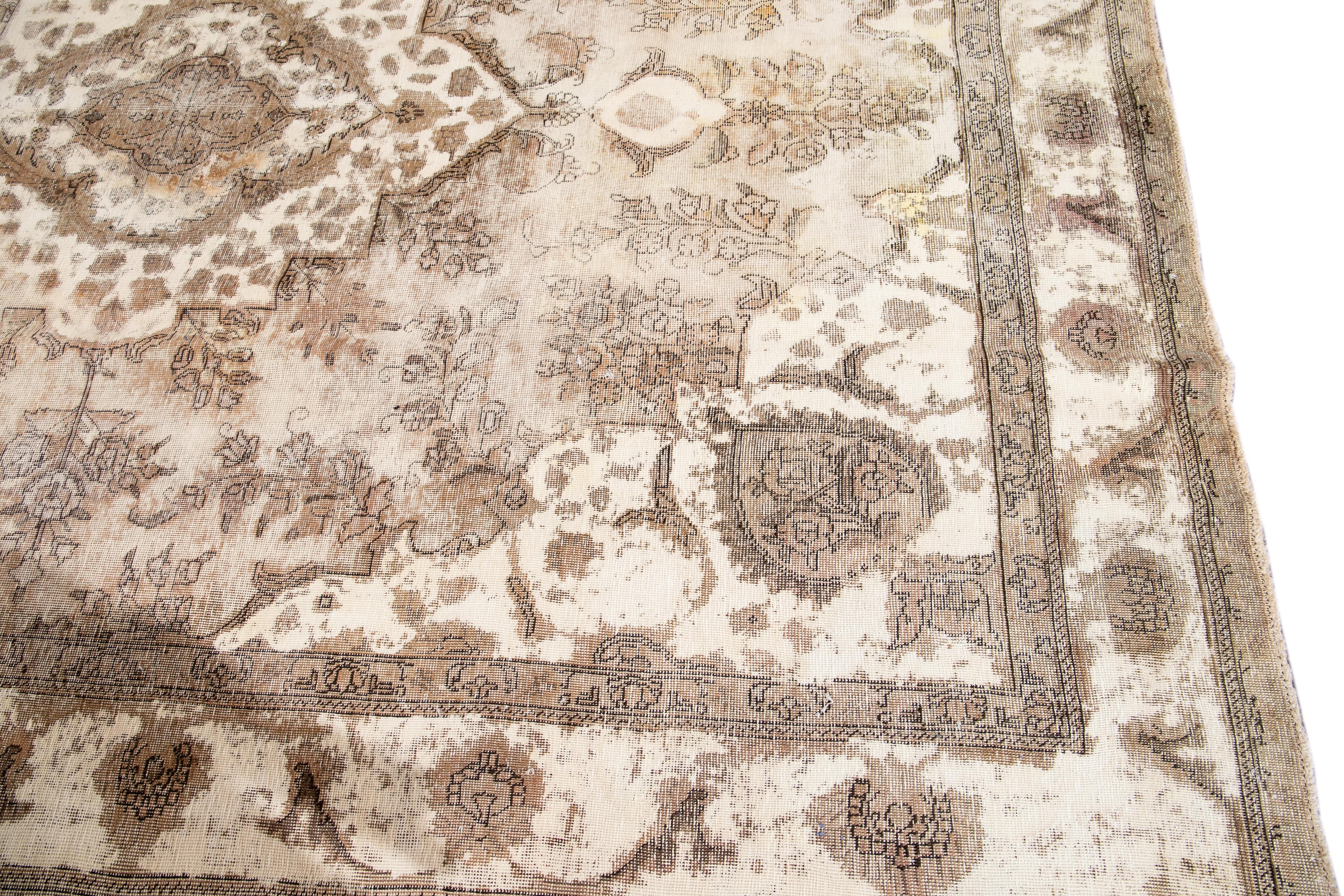 Early 20th Century Antique Tabriz Wool Rug For Sale 2