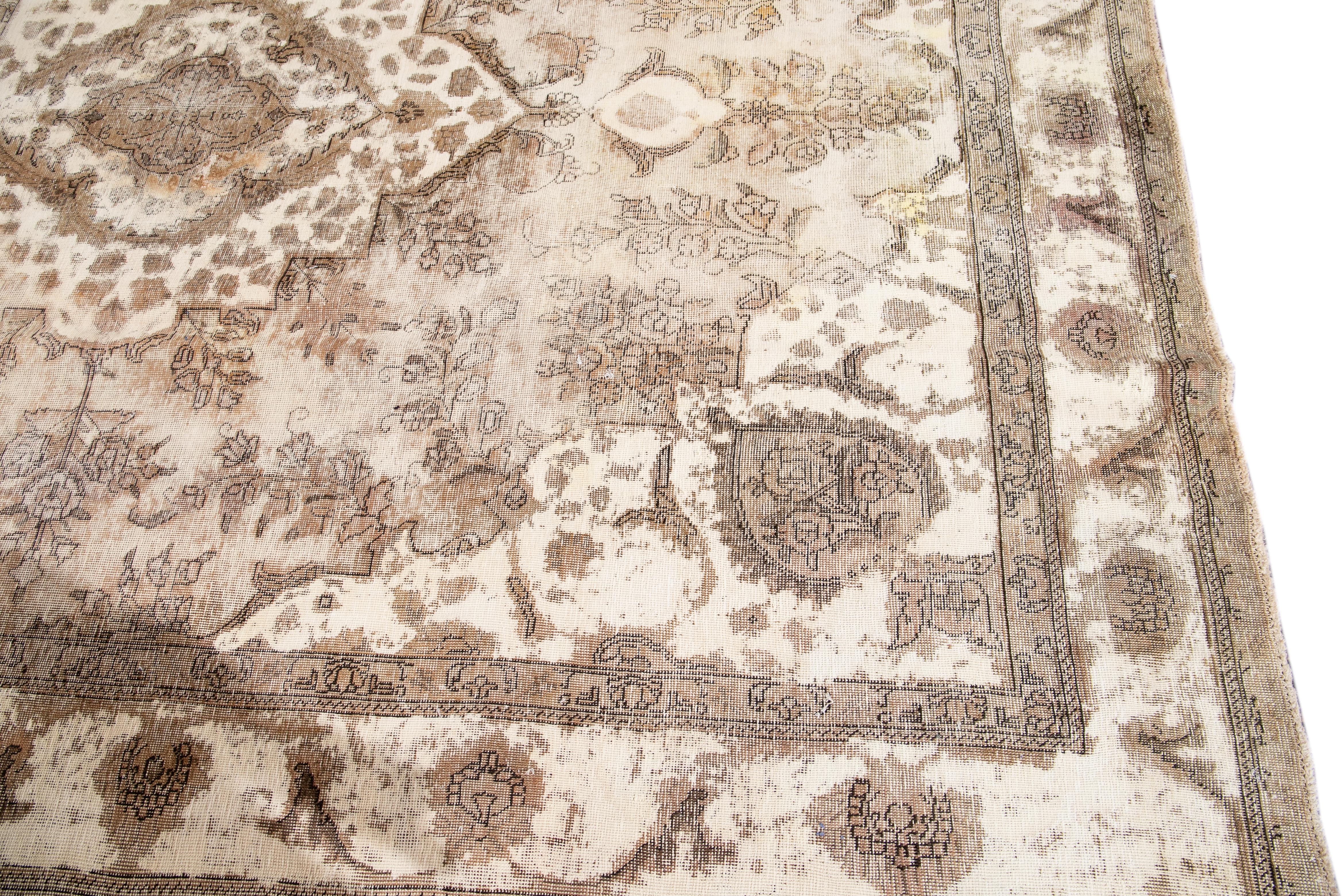Laine Tapis ancien en laine de Tabriz du début du XXe siècle en vente