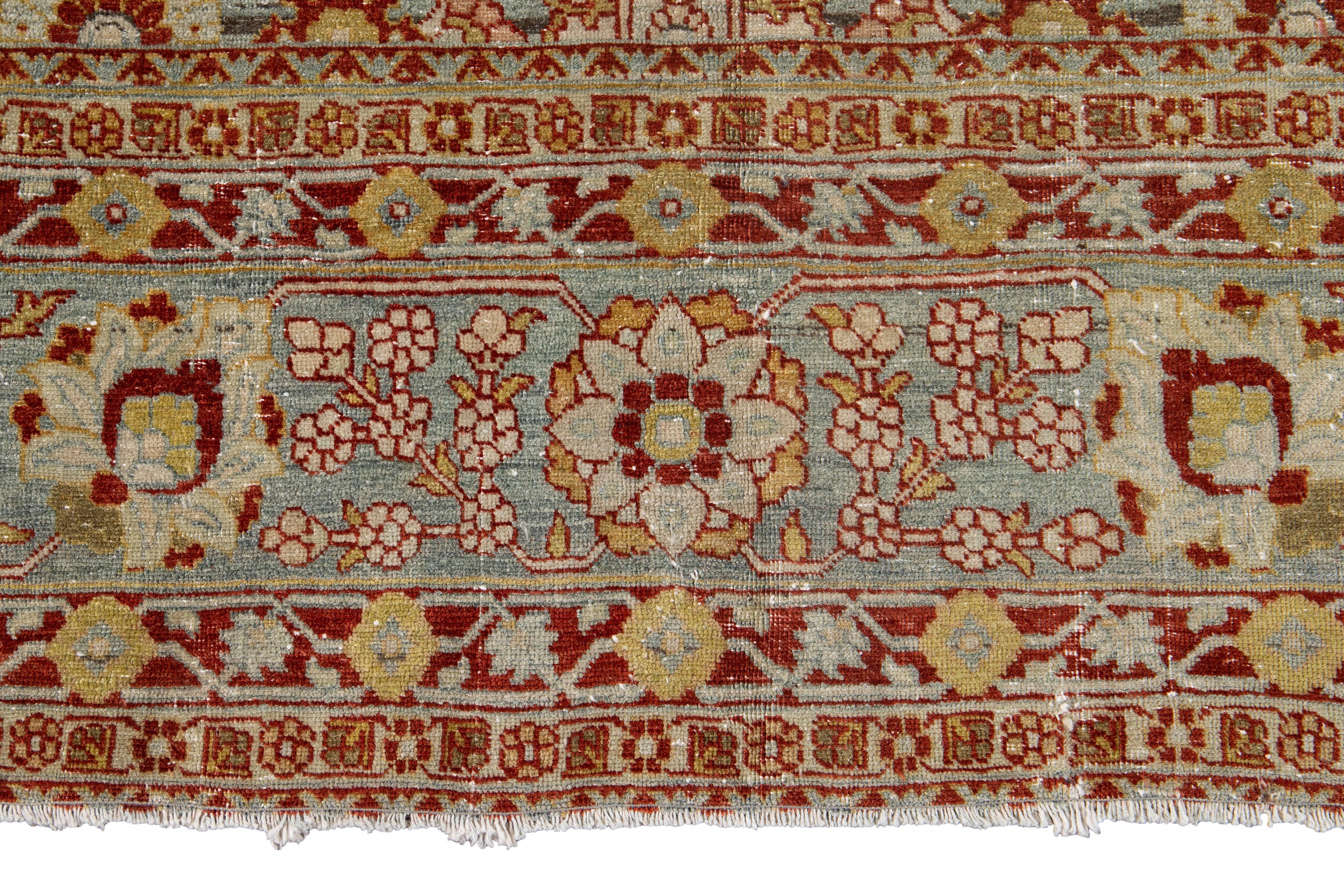 Early 20th Century Antique Tabriz Wool Rug For Sale 2