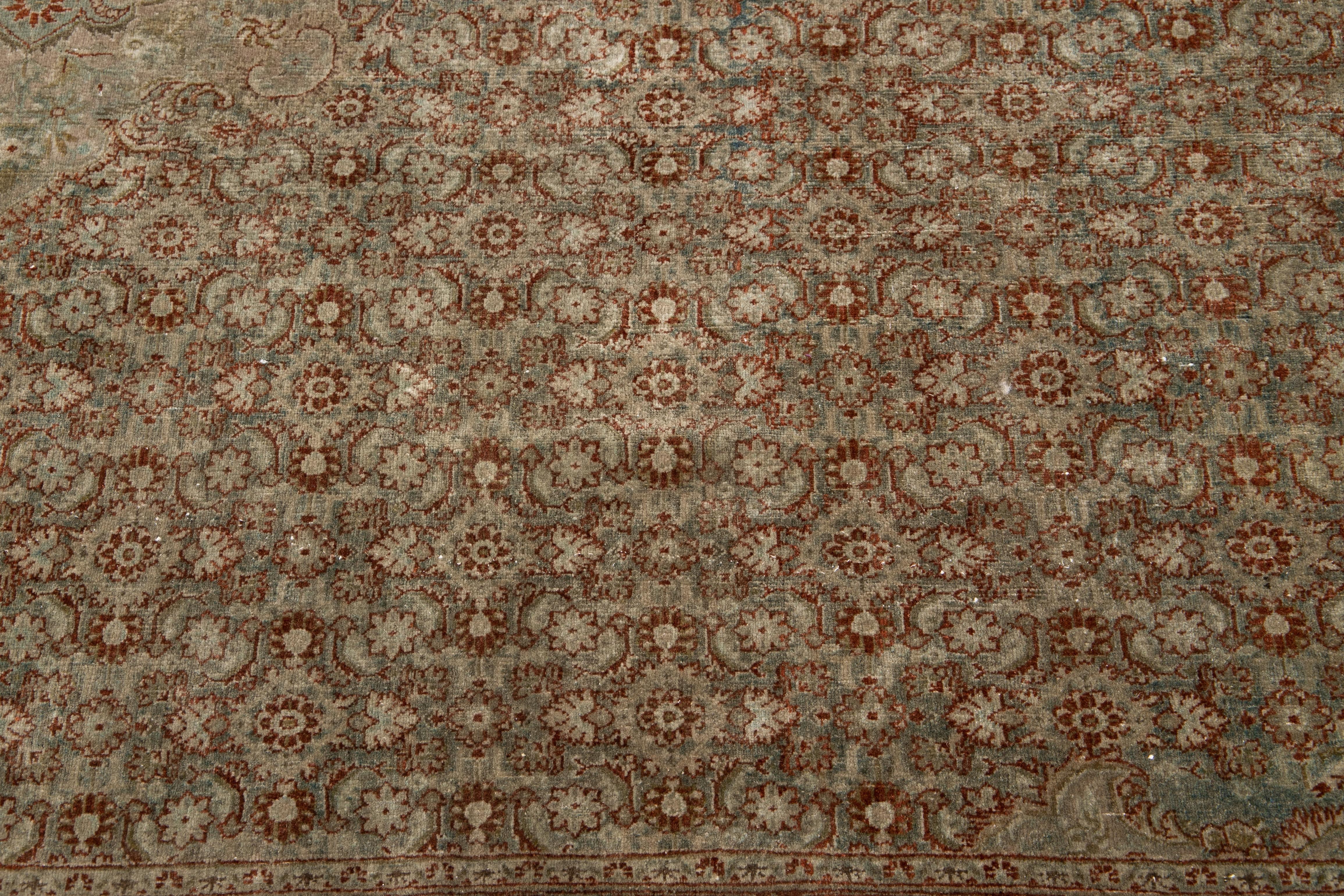 Early 20th Century Antique Tabriz Wool Rug For Sale 3