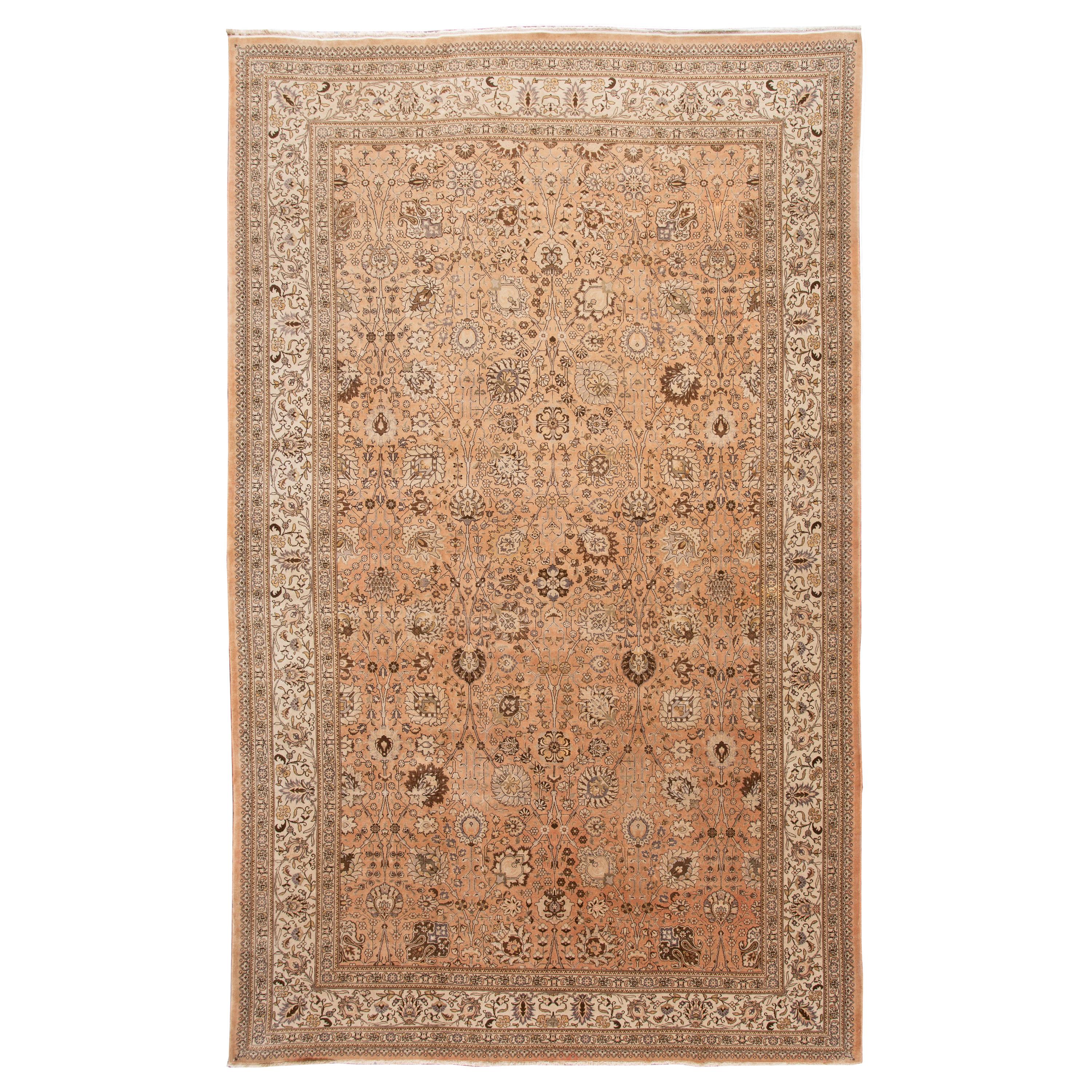Early 20th Century Antique Tabriz Wool Rug For Sale