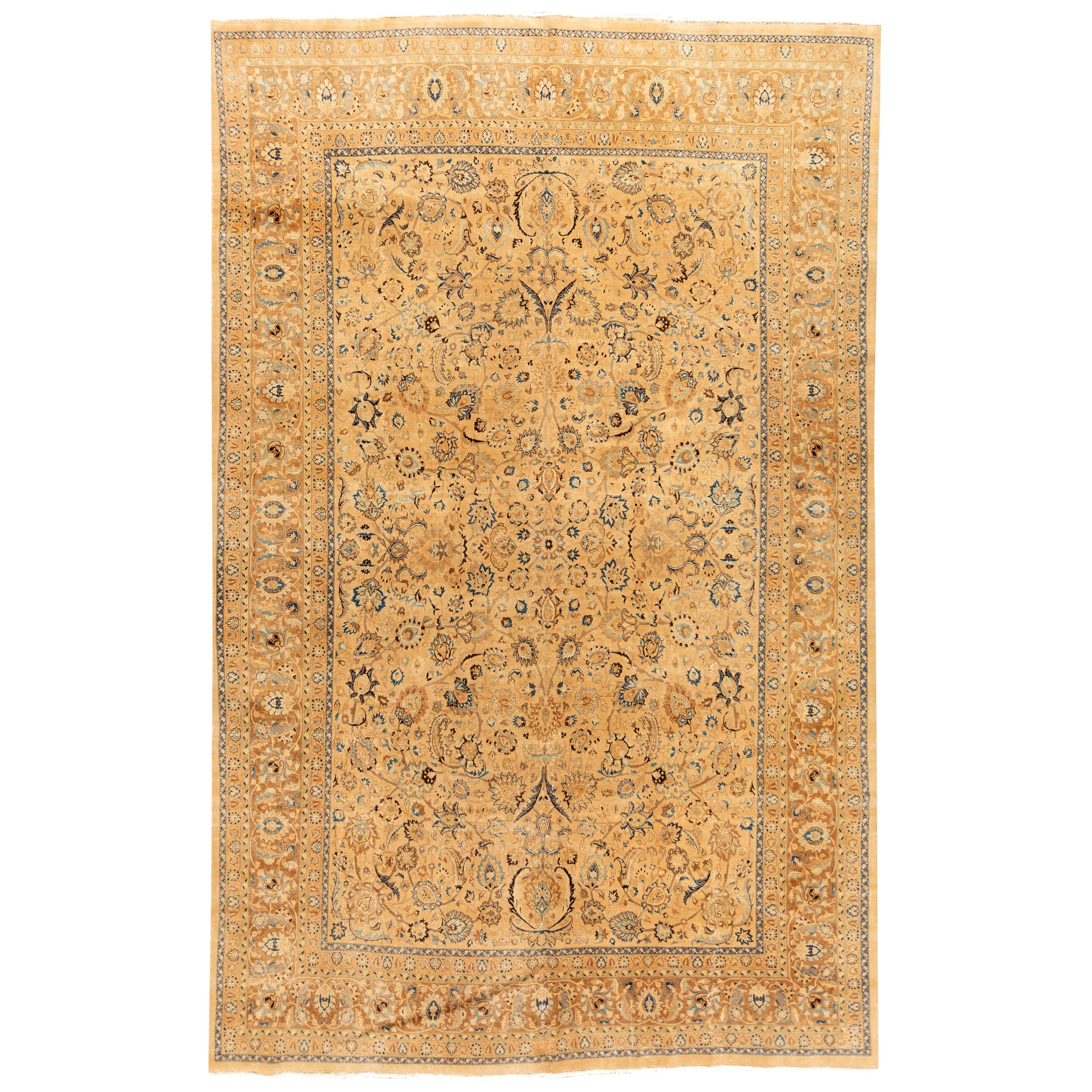 Early 20th Century Antique Tabriz Wool Rug