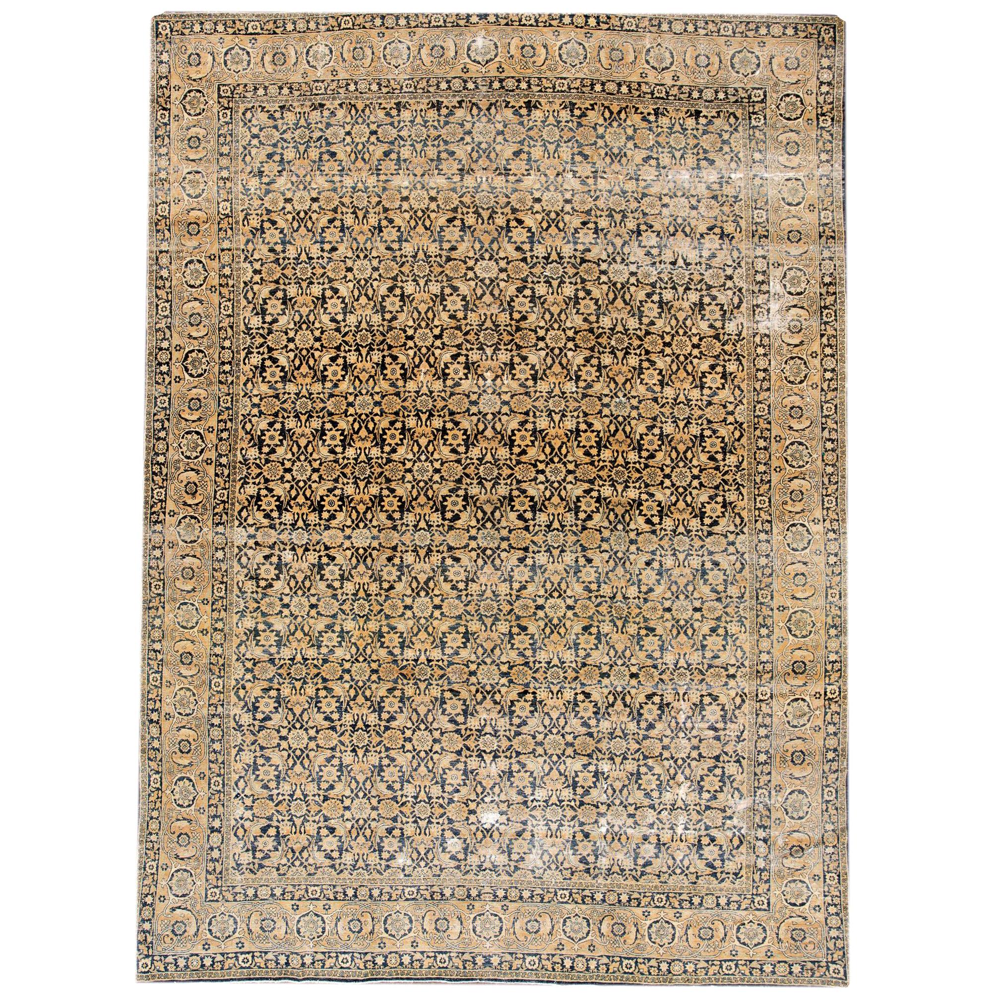Early 20th Century Antique Tabriz Wool Rug