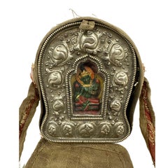 Early 20th Century Antique Tibetan Silver Turquoise Ghau Prayer Box
