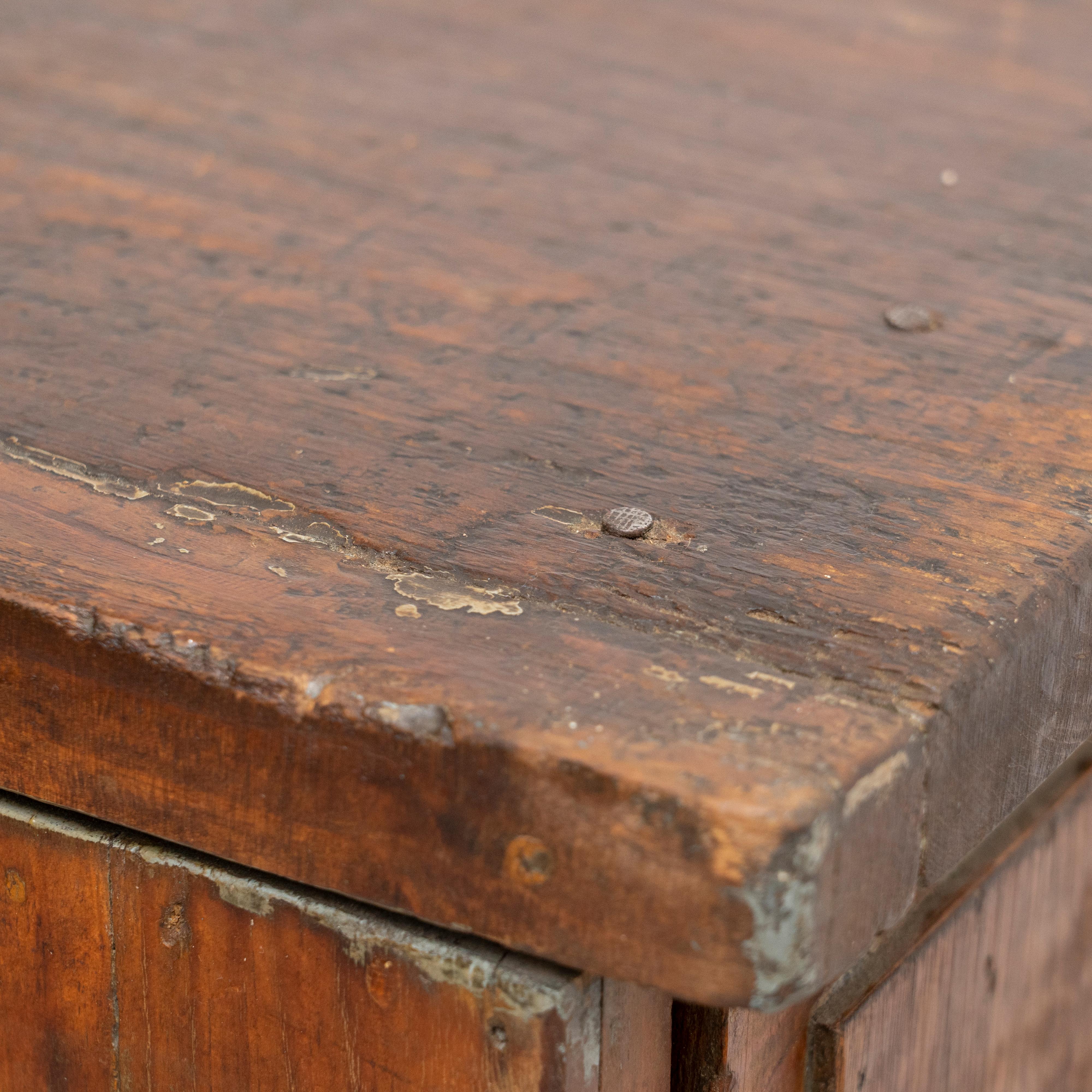 Early 20th Century Antique Traditional French Solid Wood Shoe Cabinet 8