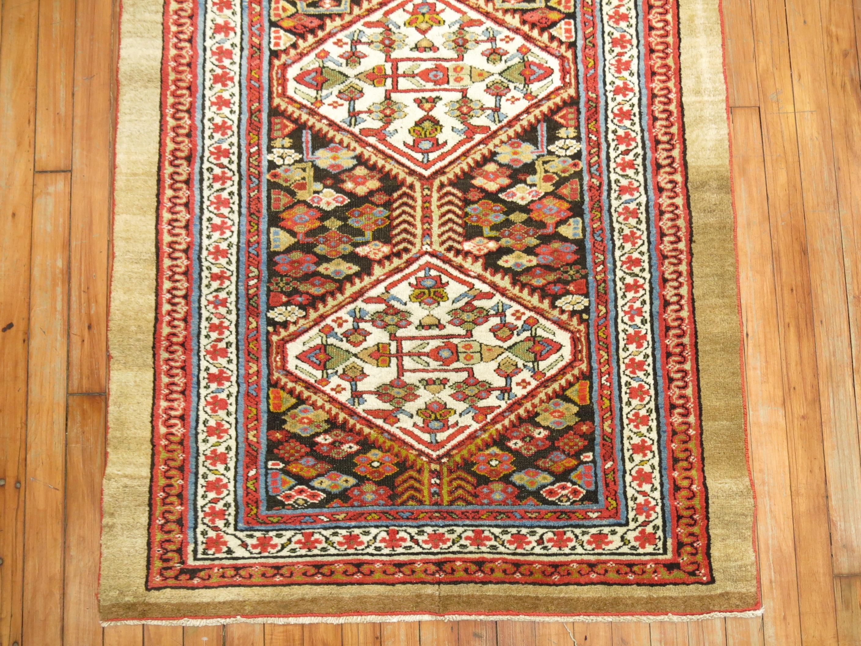 An early 20th century tribal highly decorative Persian Serab runner. Great quality and great condition.

Measures: 3'2