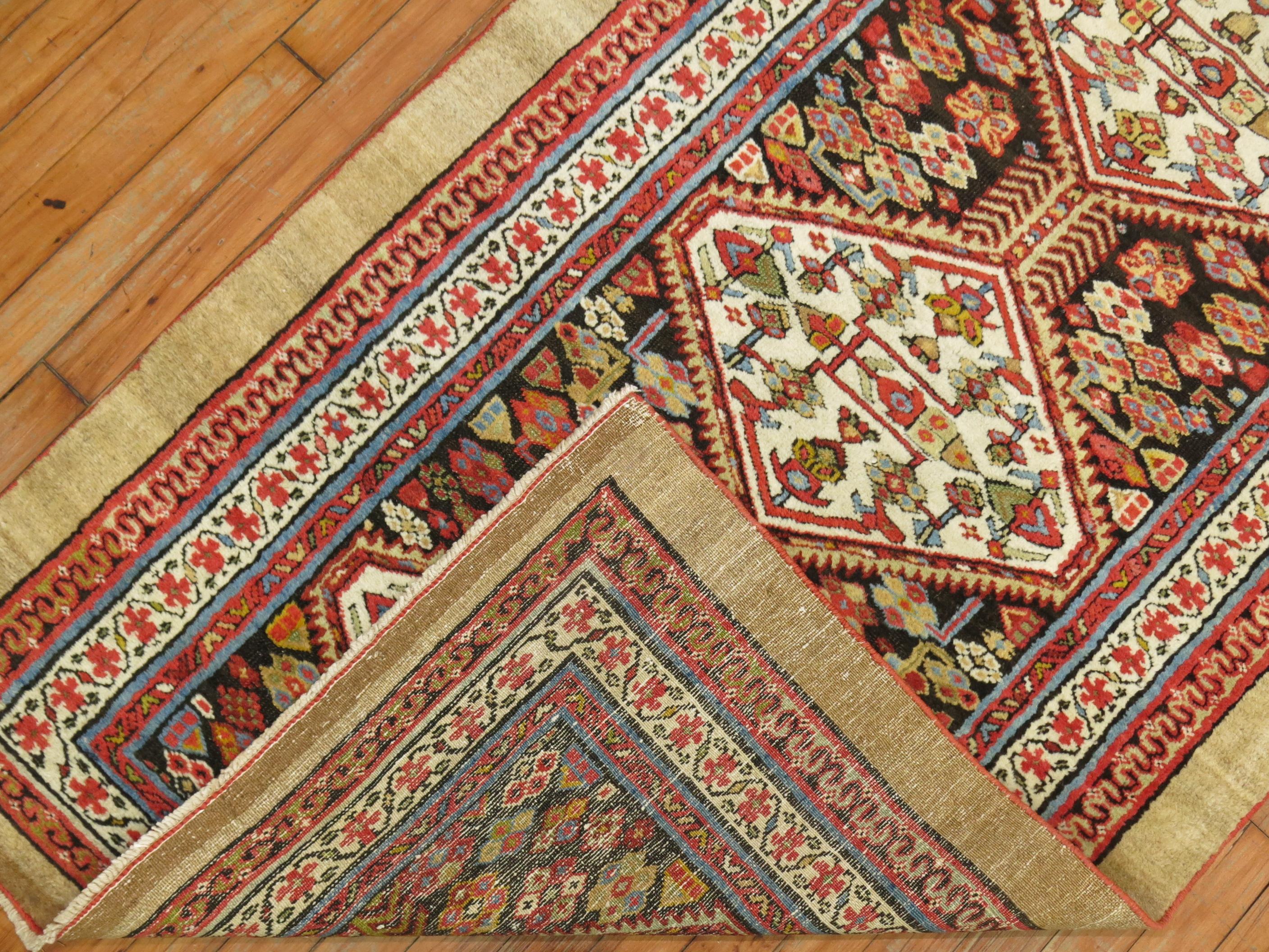 Bakshaish Early 20th Century Antique Tribal Persian Serab Traditional Runner For Sale