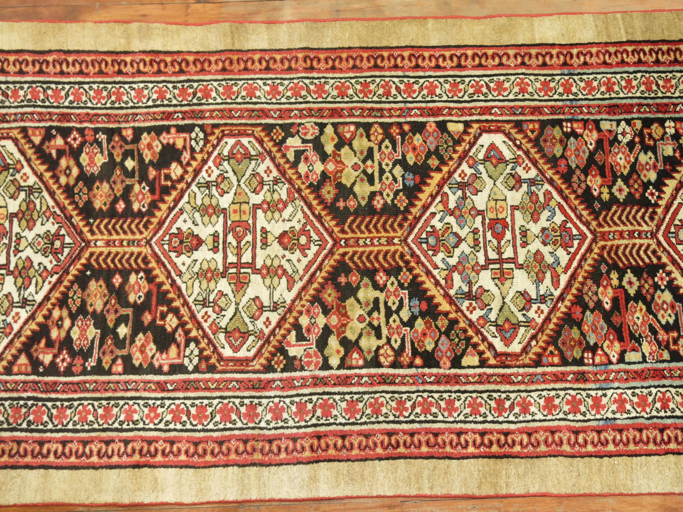 Wool Early 20th Century Antique Tribal Persian Serab Traditional Runner For Sale
