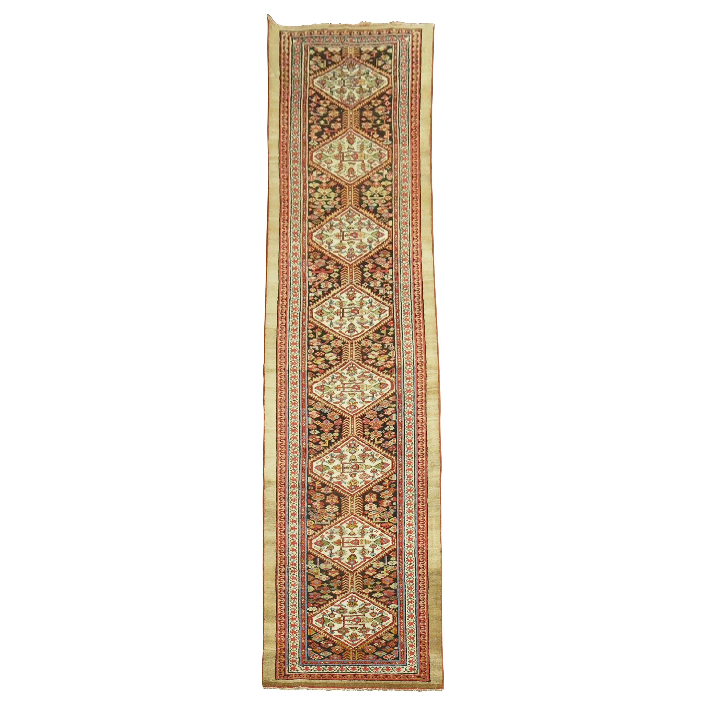 Early 20th Century Antique Tribal Persian Serab Traditional Runner For Sale