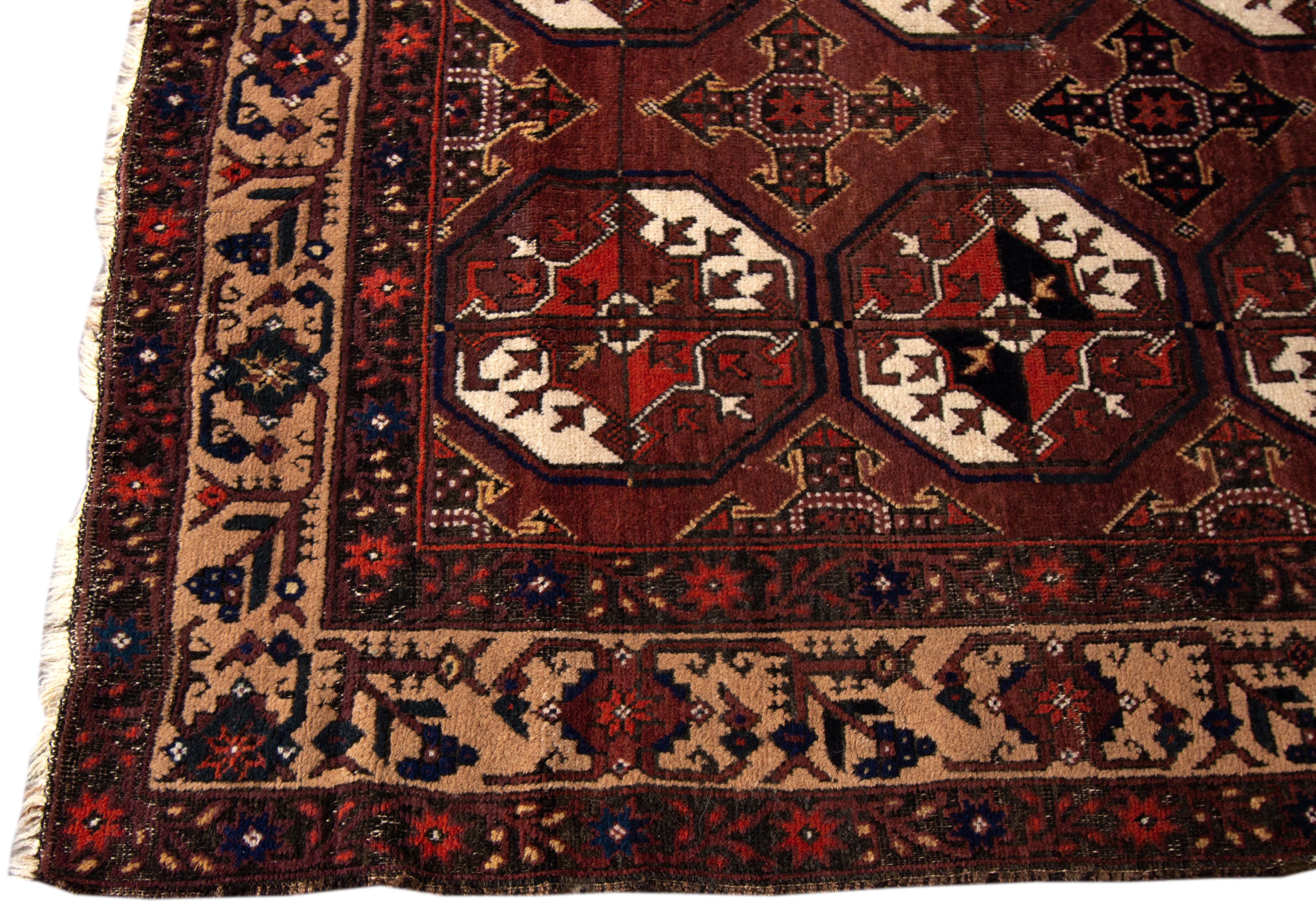 Afghan Early 20th Century Antique Turkaman Rug For Sale