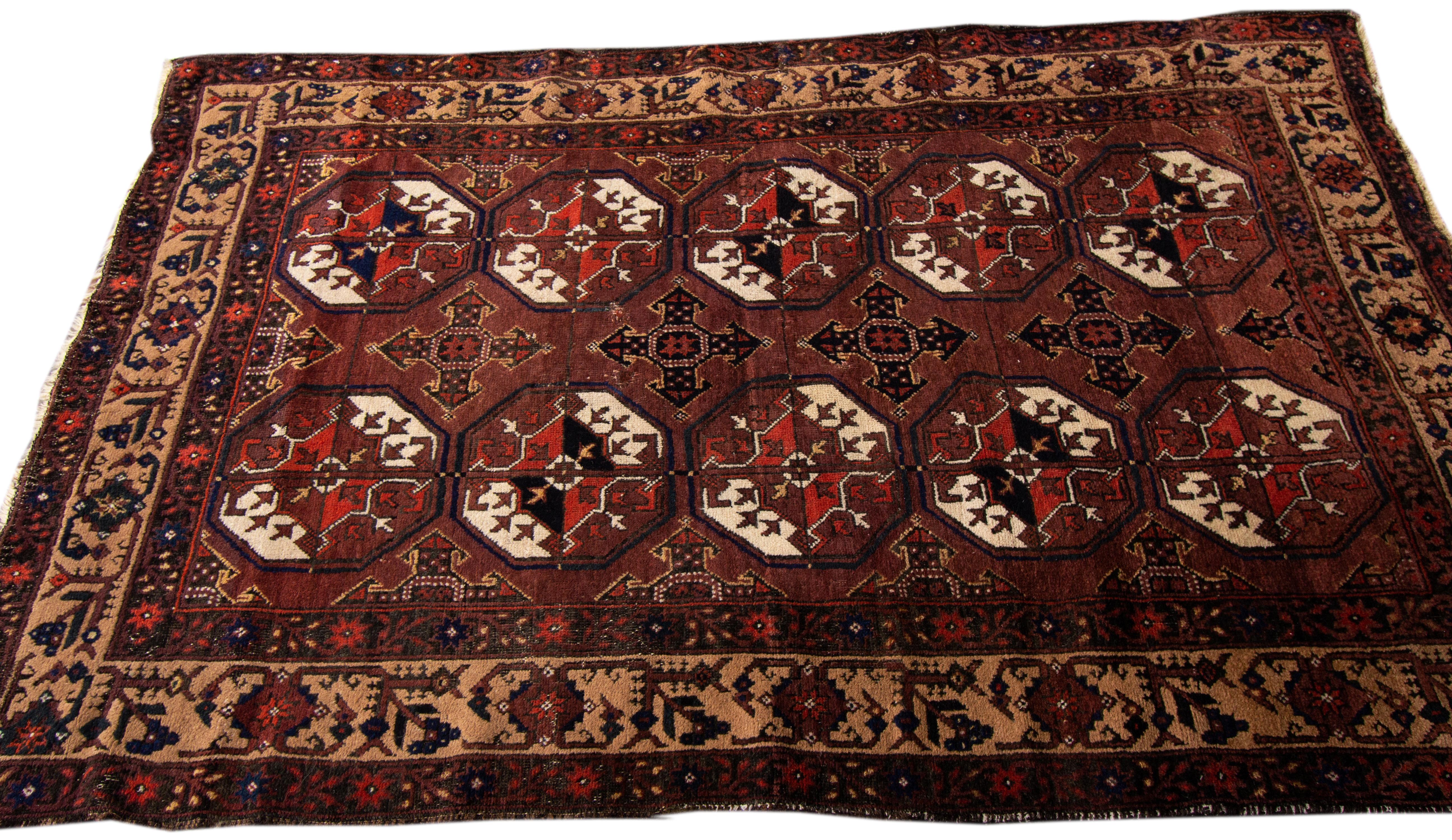 Early 20th Century Antique Turkaman Rug In Excellent Condition For Sale In Norwalk, CT
