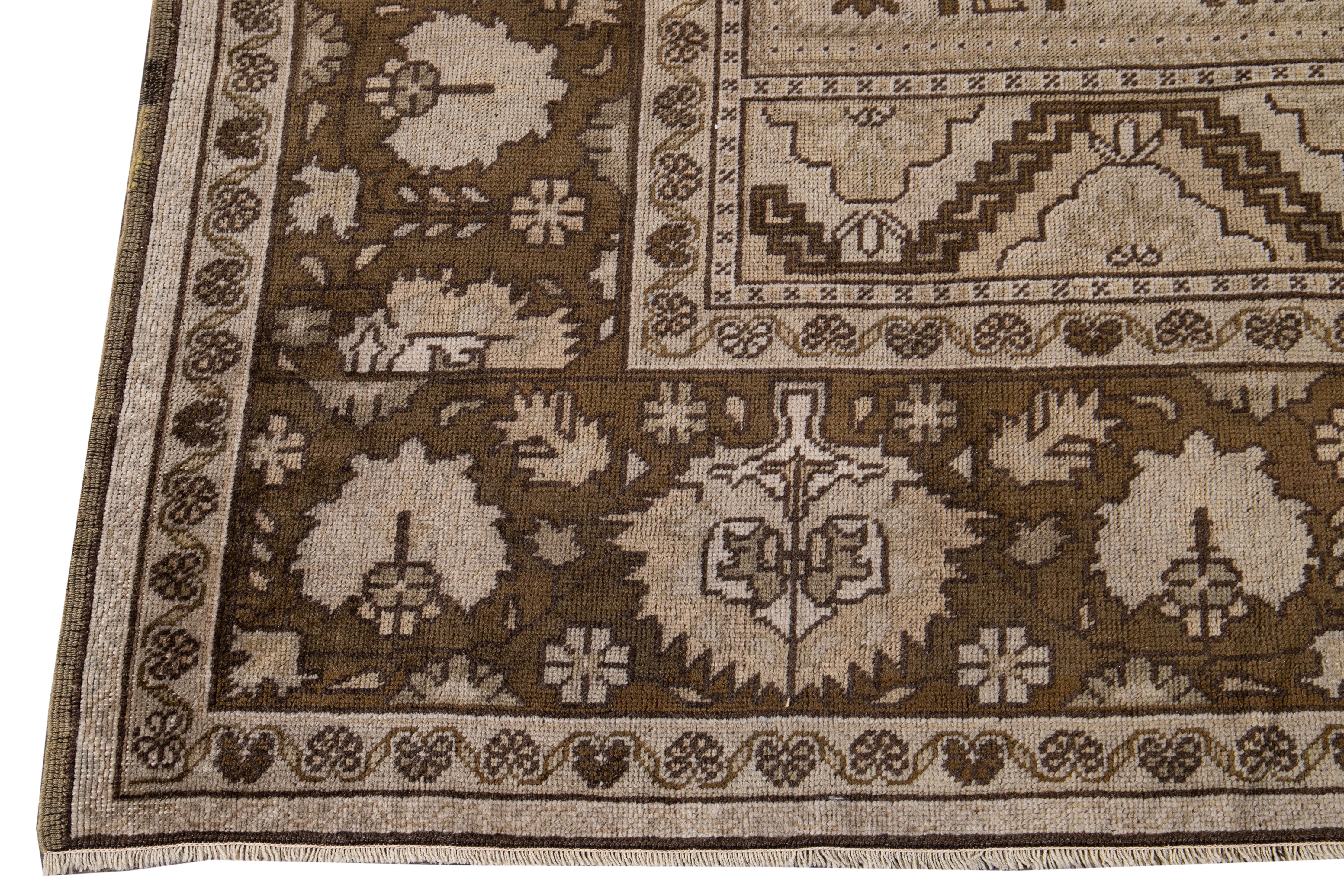 Early 20th Century Antique Turkestan Khotan Wool Rug For Sale 3
