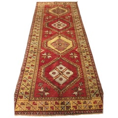 Early 20th Century Antique Turkish Anatolian Runner Rug