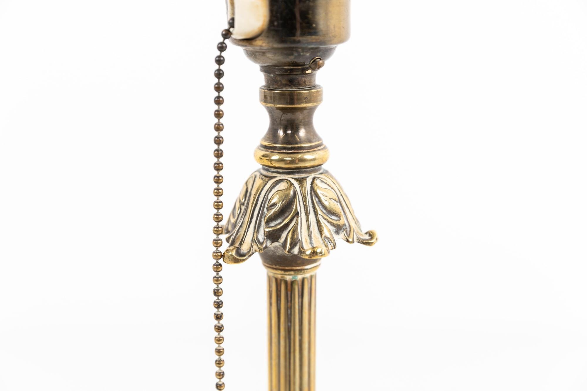 English Early 20th Century Antique Vintage Brass Desk Table Lamp, circa 1920 For Sale