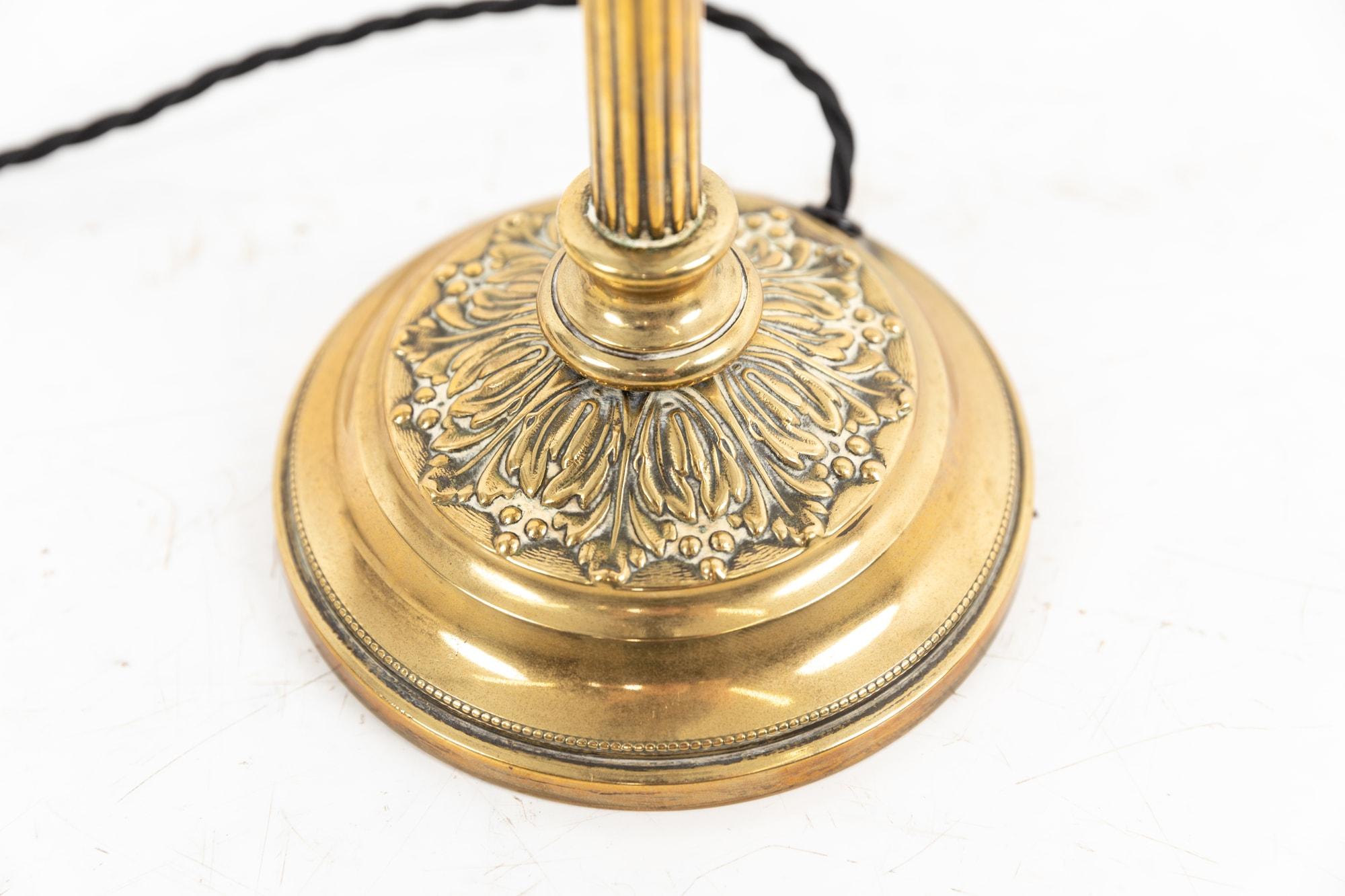 Early 20th Century Antique Vintage Brass Desk Table Lamp, circa 1920 In Fair Condition For Sale In London, GB