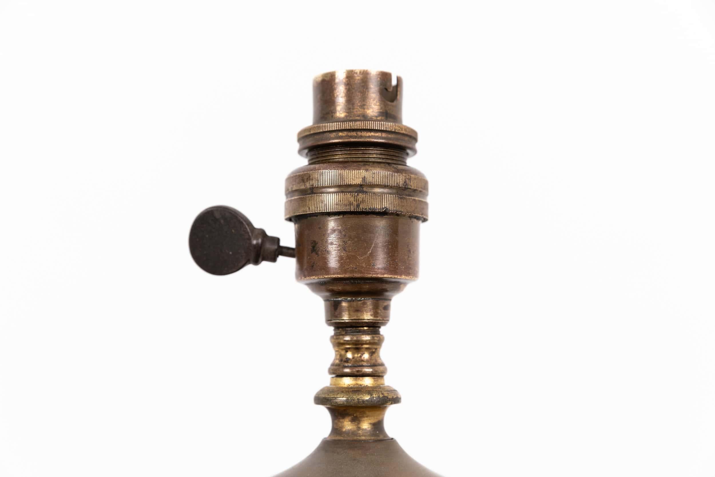 Early 20th Century Antique Vintage Brass Rams Head Desk Table Lamp, c.1910 In Fair Condition In London, GB