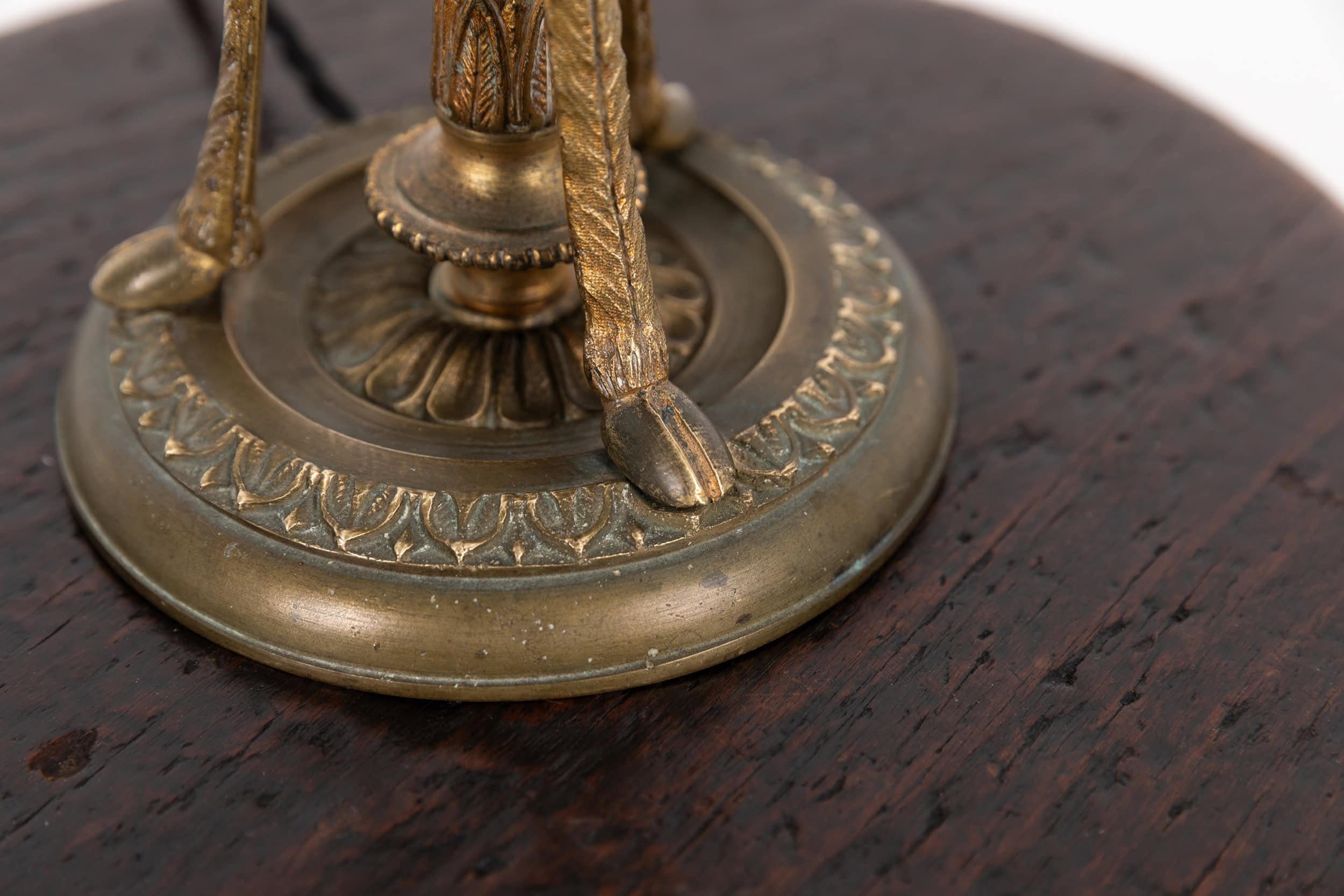 Early 20th Century Antique Vintage Brass Rams Head Desk Table Lamp, c.1910 1