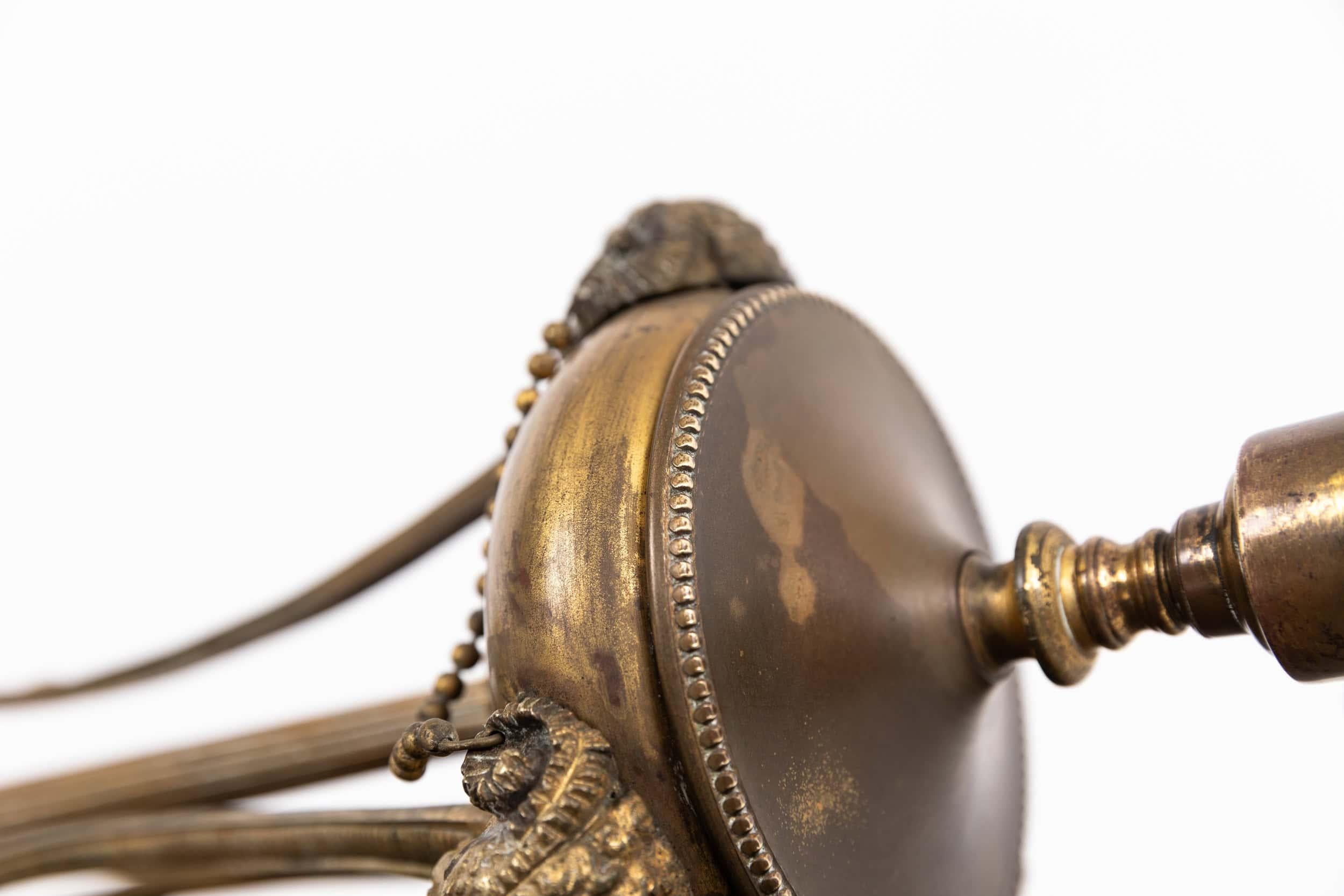 Early 20th Century Antique Vintage Brass Rams Head Desk Table Lamp, c.1910 2