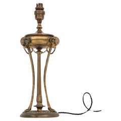 Early 20th Century Antique Vintage Brass Rams Head Desk Table Lamp, c.1910