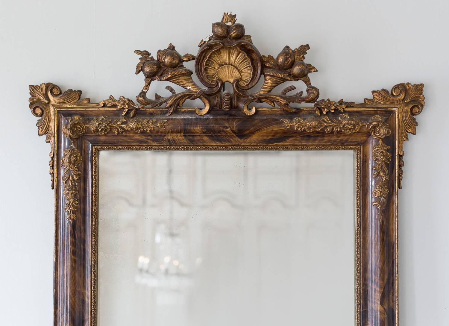 Louis Philippe Early 20th Century Antique Wall Mirror For Sale