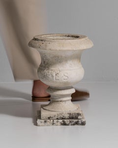 Early 20th Century Antique White Italian Cararra Marble Urn