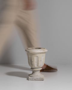 Early 20th Century Antique White Italian Cararra Marble Urn