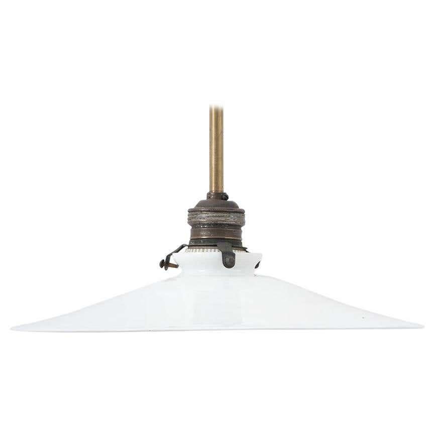 Early 20th Century Antique White Lacquered Metal Ceiling Lamp For Sale 1