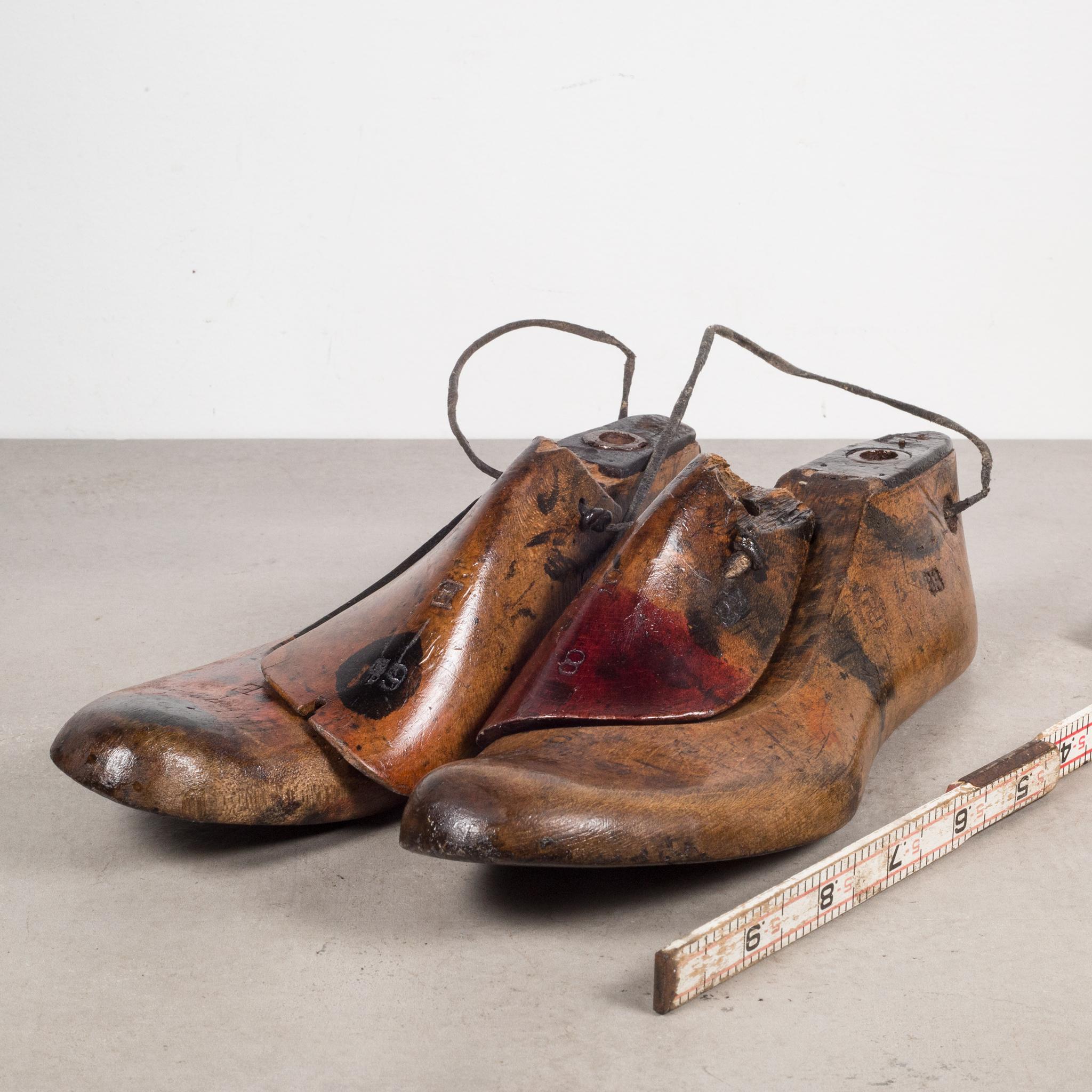 About

Price is per pair.

Original pairs of cobbler's wooden shoe last used to make hand crafted shoes for certain clients. The shoe last were kept at the cobbler's shop for custom shoes when the client requested a pair. Some of the shoe last