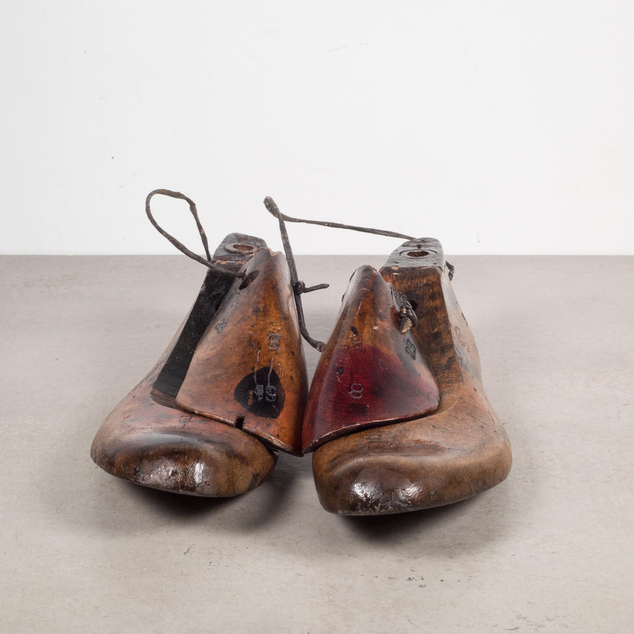 Industrial Early 20th Century Antique Wood and Leather Shoe Last, circa 1920