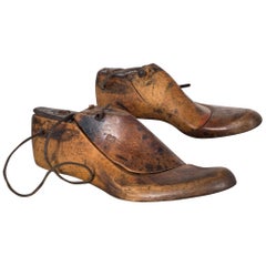 Early 20th Century Antique Wood and Leather Shoe Last, circa 1920