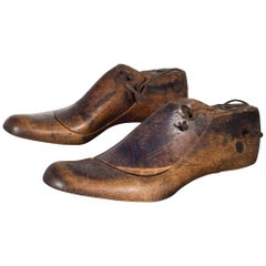 Early 20th Century Antique Wood and Leather Shoe Last, circa 1920