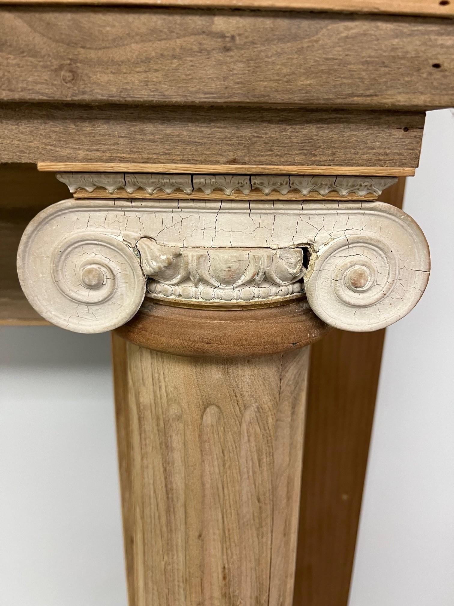 fluted fireplace mantel