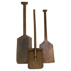 Early 20th Century Antique Wood Snow Shovels, Japan, Set of Three '3'