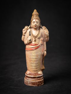 Early 20th century Antique wooden Burmese Buddha statue from Burma