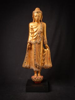 Early 20th century Antique wooden Burmese Mandalay Buddha from Burma