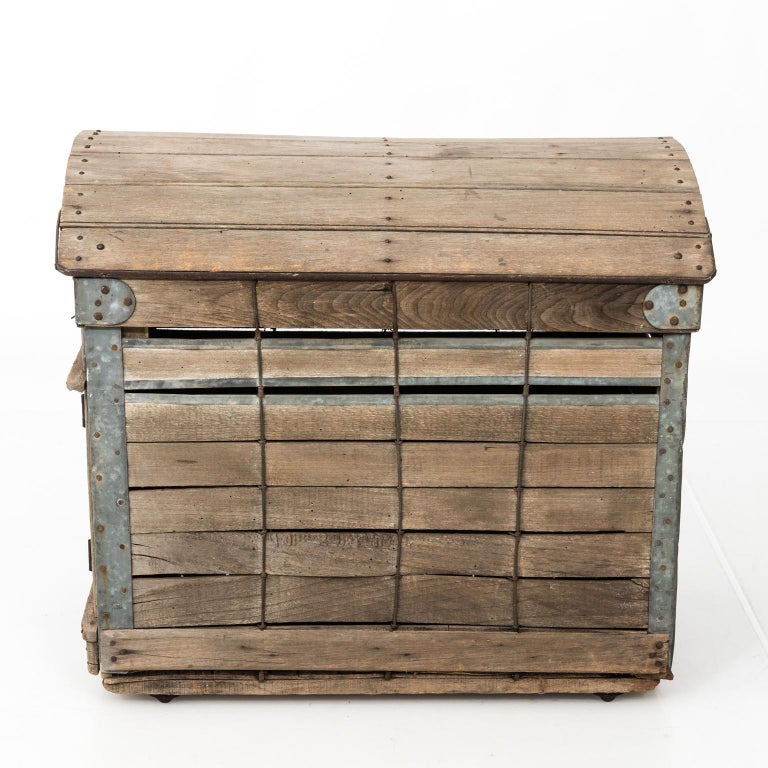 Early 20th Century Antique Wooden Dog Crate For Sale at 1stDibs