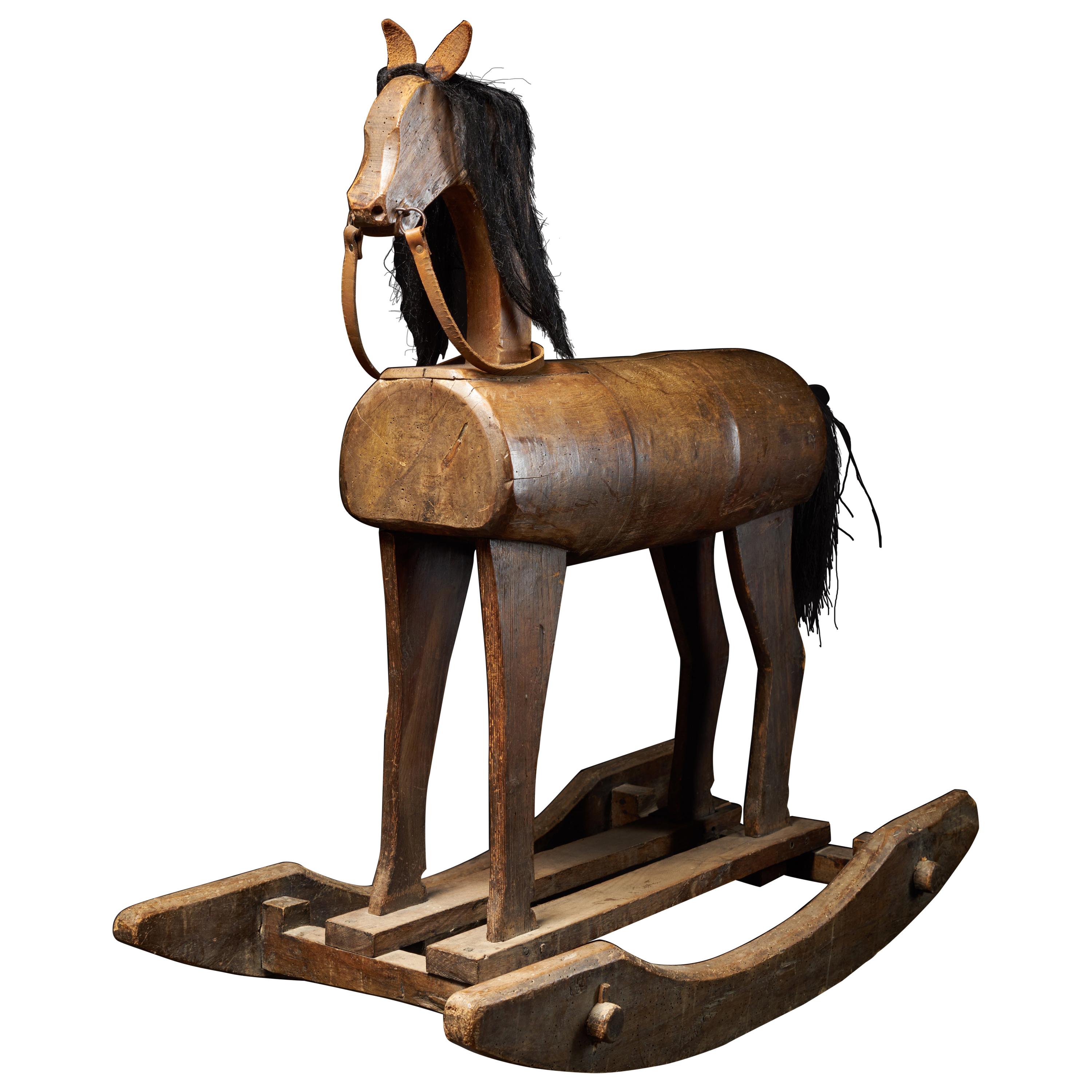 Early 20th Century, Antique Wooden Rocking Horse For Sale