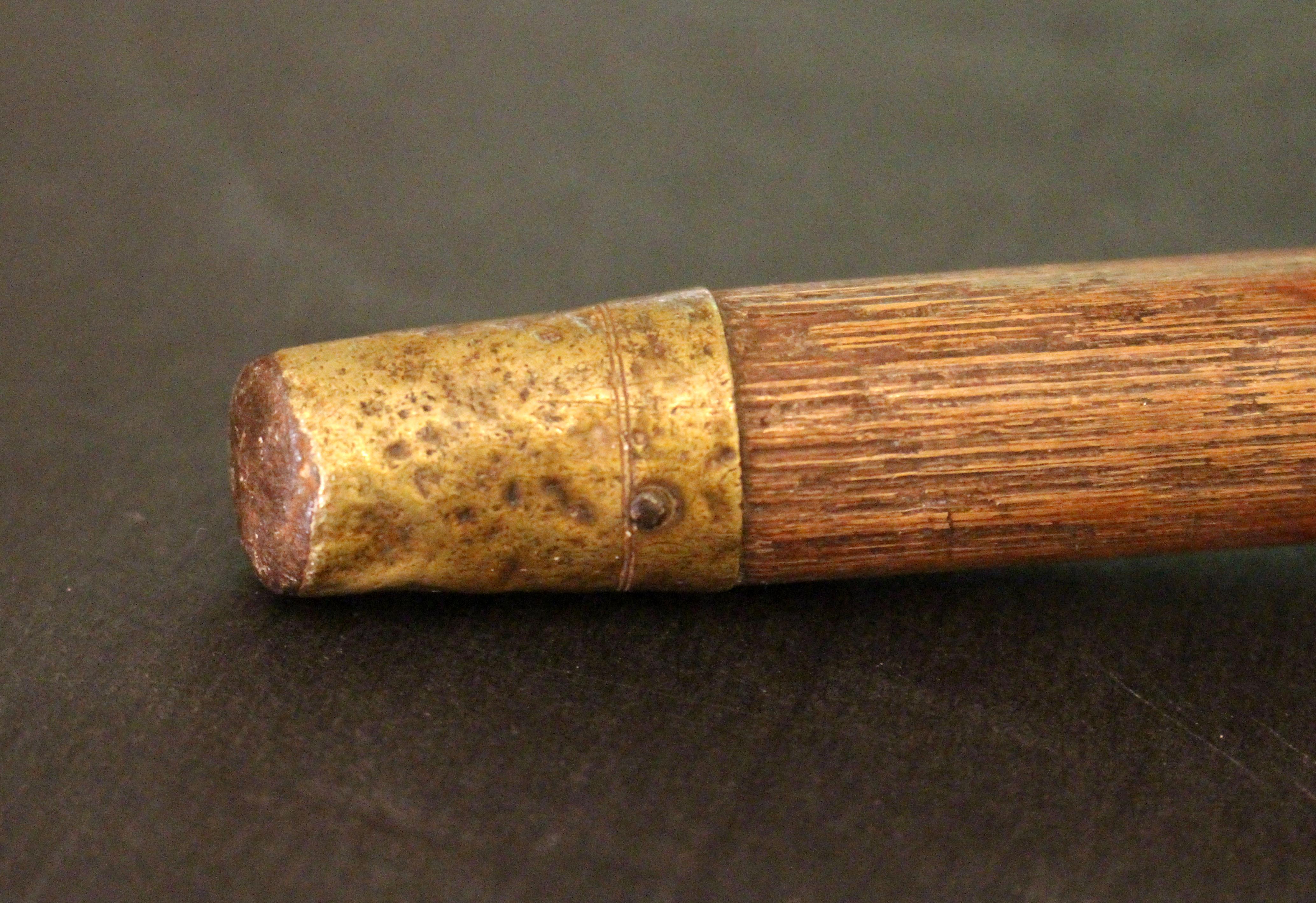 English Early 20th Century Antler Handled Malacca Walking Stick