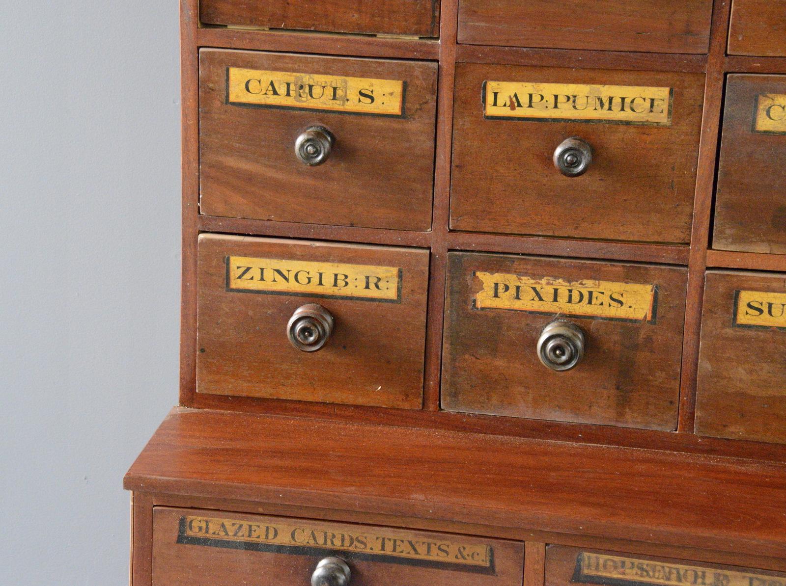 Victorian Early 20th Century Apothecary Drawers, circa 1910 For Sale