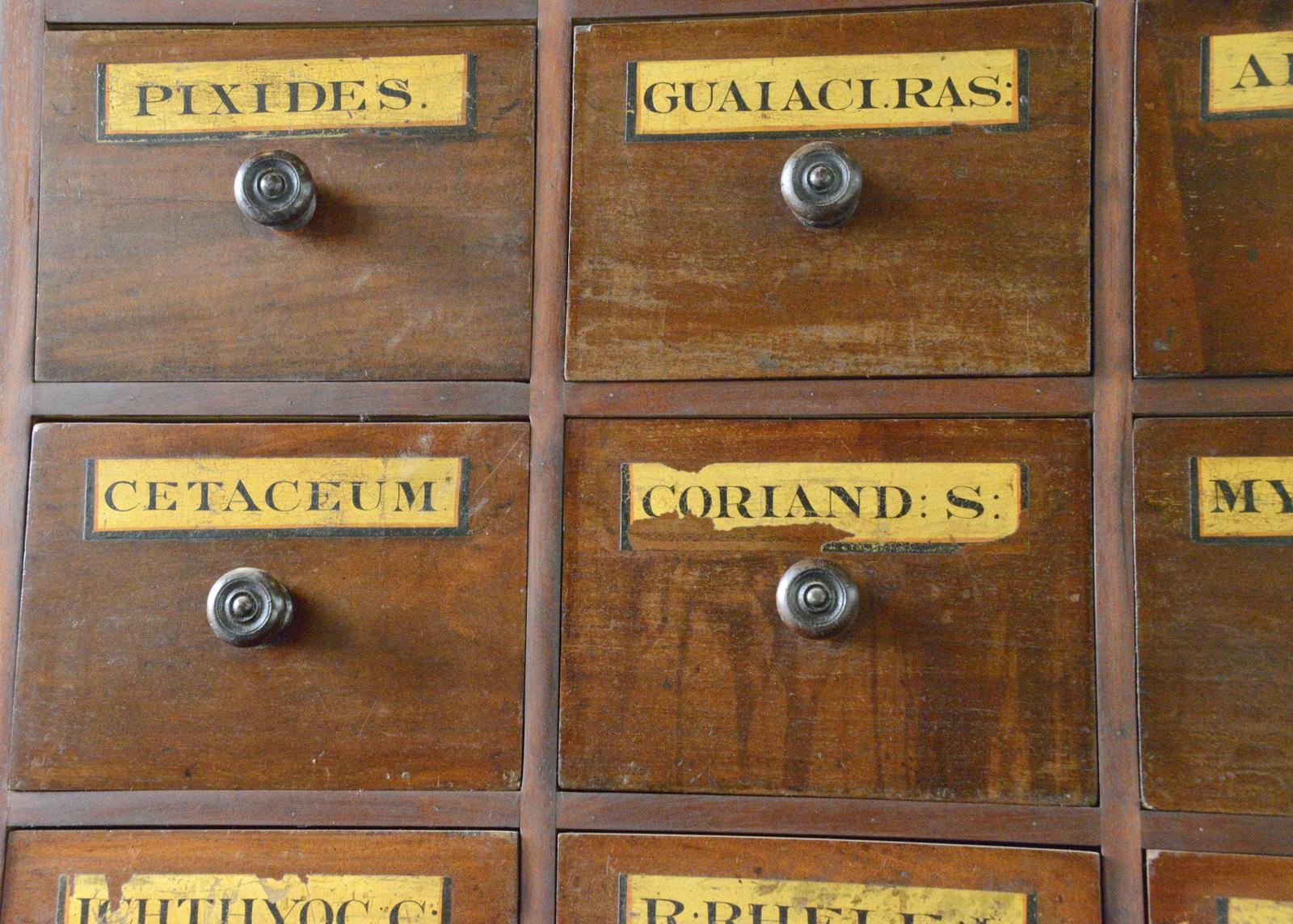 Early 20th Century Apothecary Drawers, circa 1910 1